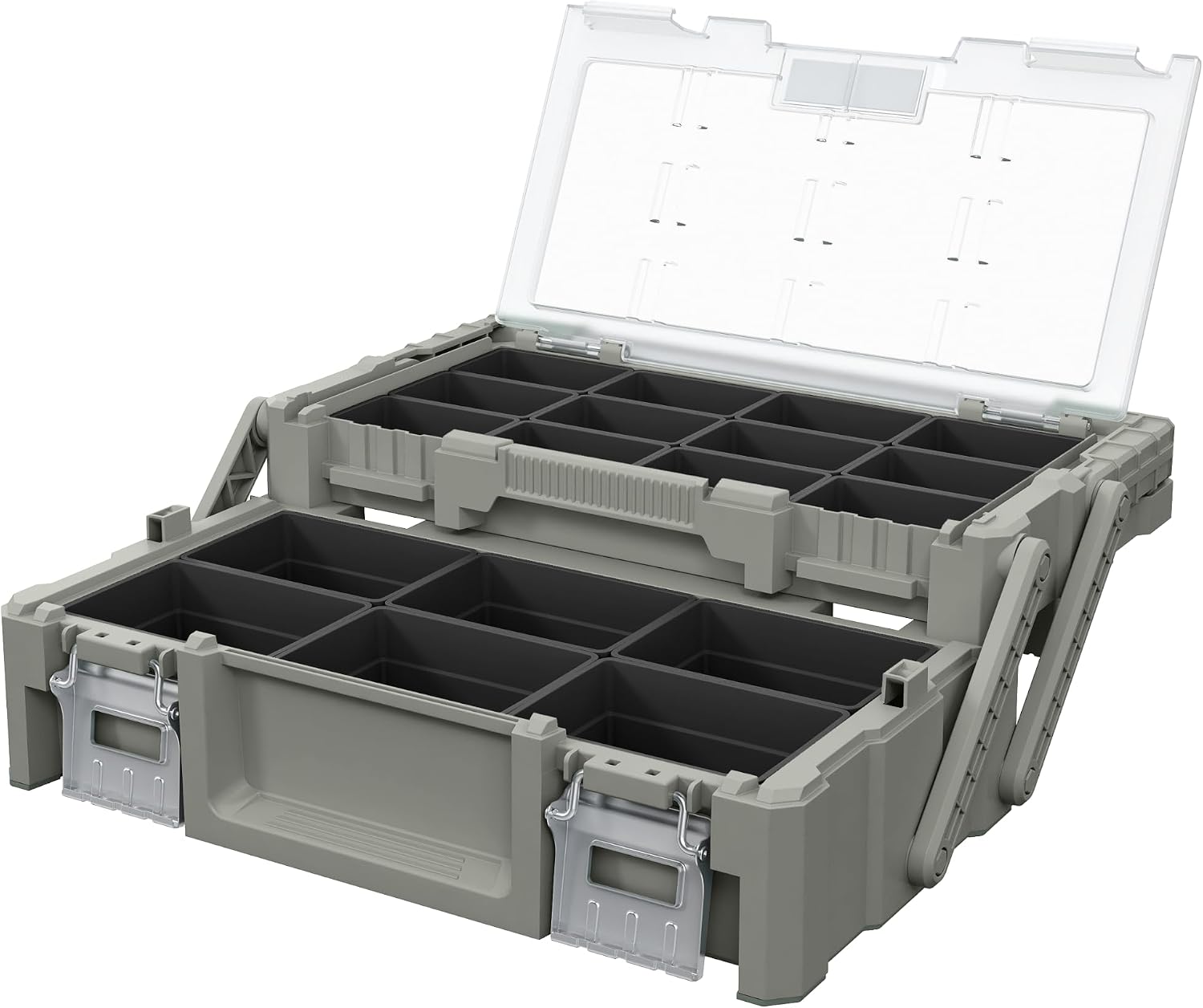 Keter Masterloader Resin Rolling Tool Box with Locking System and Removable Bins – Perfect Organization and Storage Chest for Power Drill, Tape Measure, and Screwdriver Set, Black | Black, Heavy Duty, Weatherproof, All Terrain Wheels, Durable, Easy Slide…