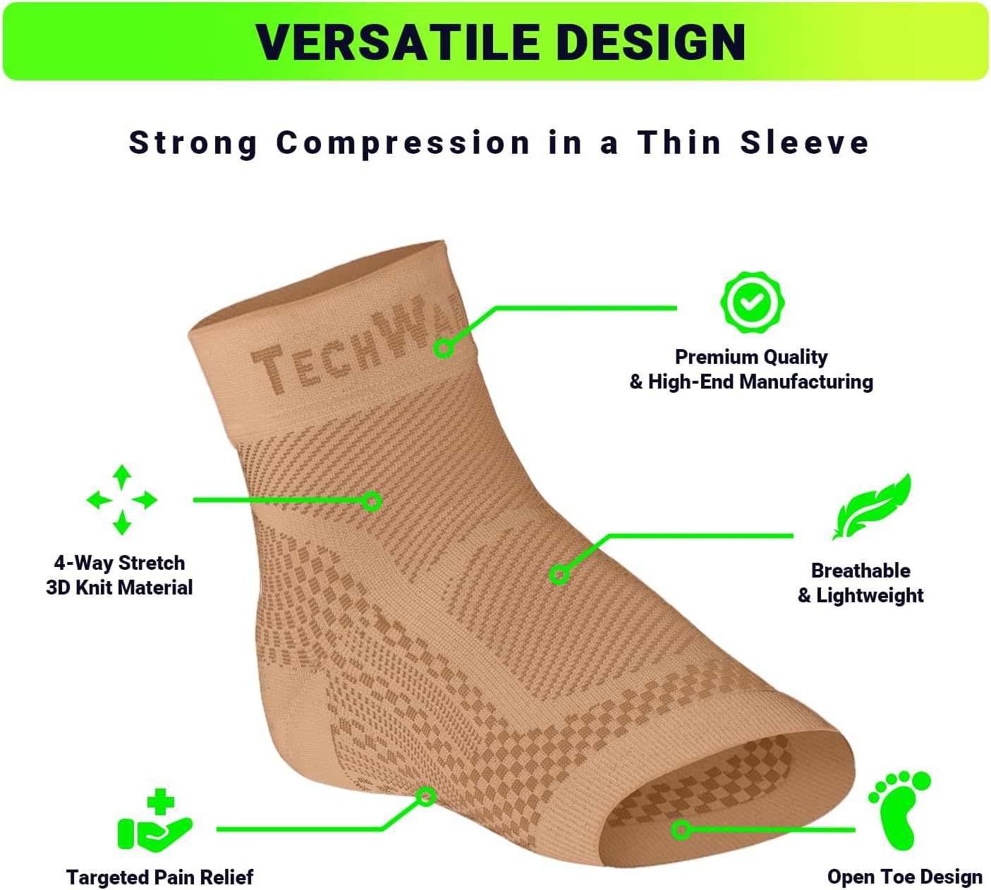 Ankle Brace Compression Sleeve - Plantar Fasciitis Sock. Relieves Achilles Tendonitis. Foot Arch Support Reduces Joint Pain, Swelling & Heel Spur Pain. Injury Recovery Braces for Sports