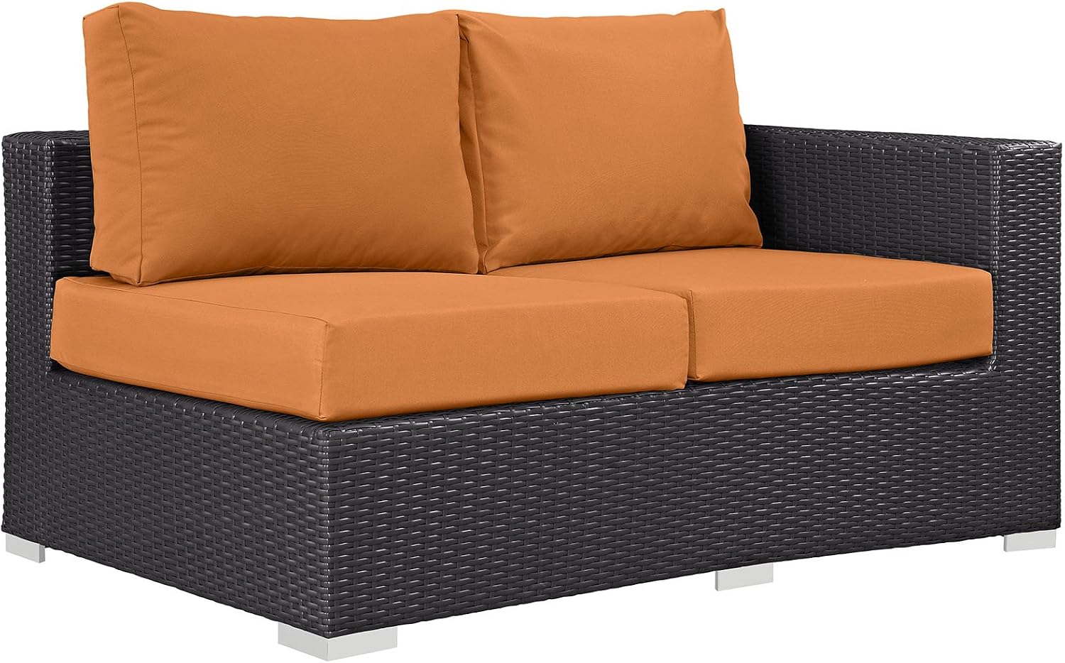 Modway Convene Wicker Rattan Outdoor Patio Loveseat in Espresso White