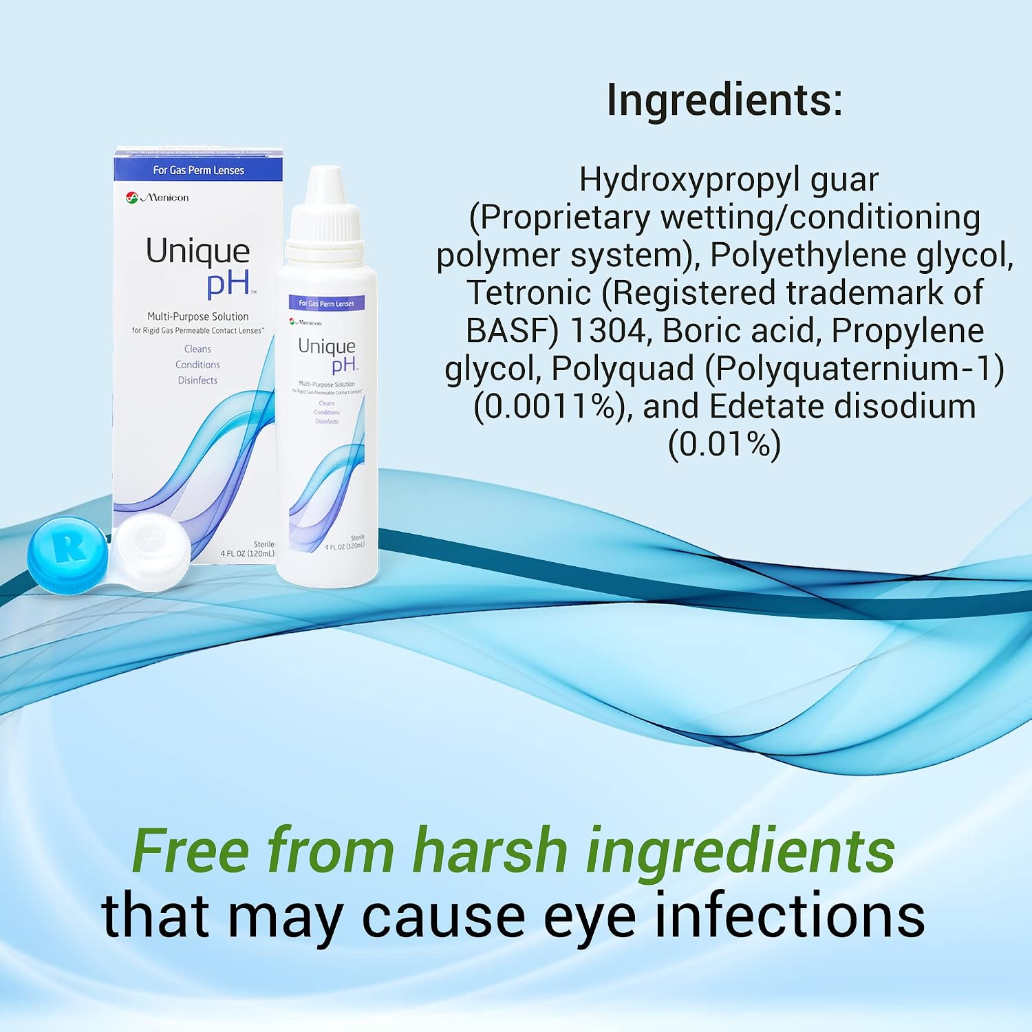 Menicon Unique pH Multipurpose Contact Lens Solution with Lens Case 4 fl oz