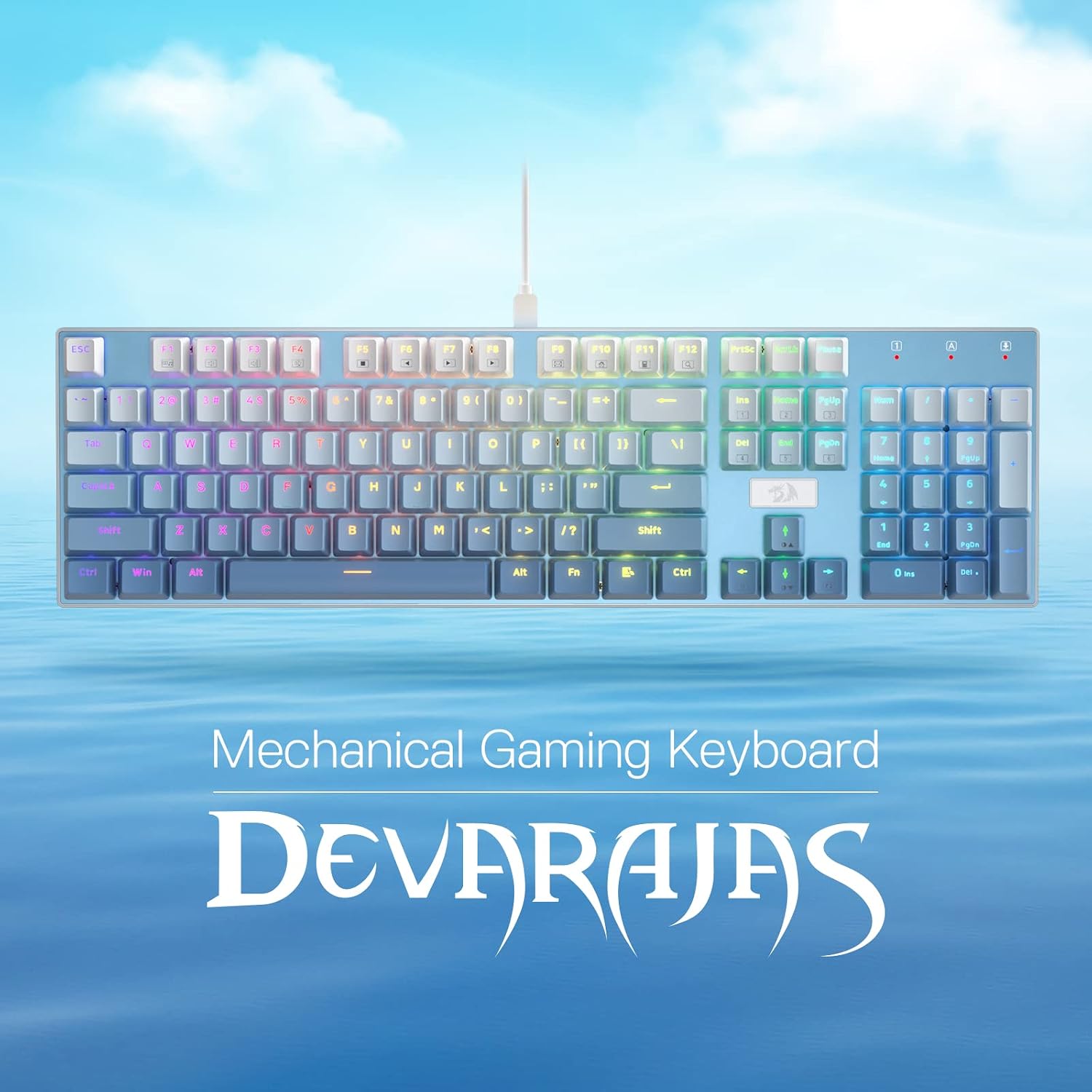 Redragon K556 Wired RGB Mechanical Gaming Keyboard, 104-Key Aluminum Board | Rock-Solid Metal Build, 20 Backlits Immersive ESports Vibe, Hot-swap Comfortable Tactile Brown Switch for Long-Time Typing