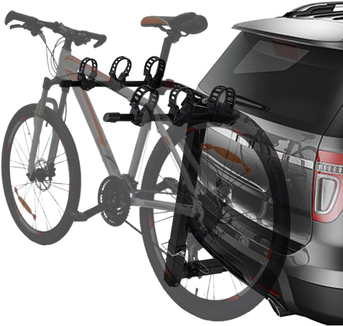 Auto Dynasty 2 Inches Hitch Fold-Up Mount Rear Trailer Bicycle/Bike Rack Carrier Storage (Powdered Coated Black)