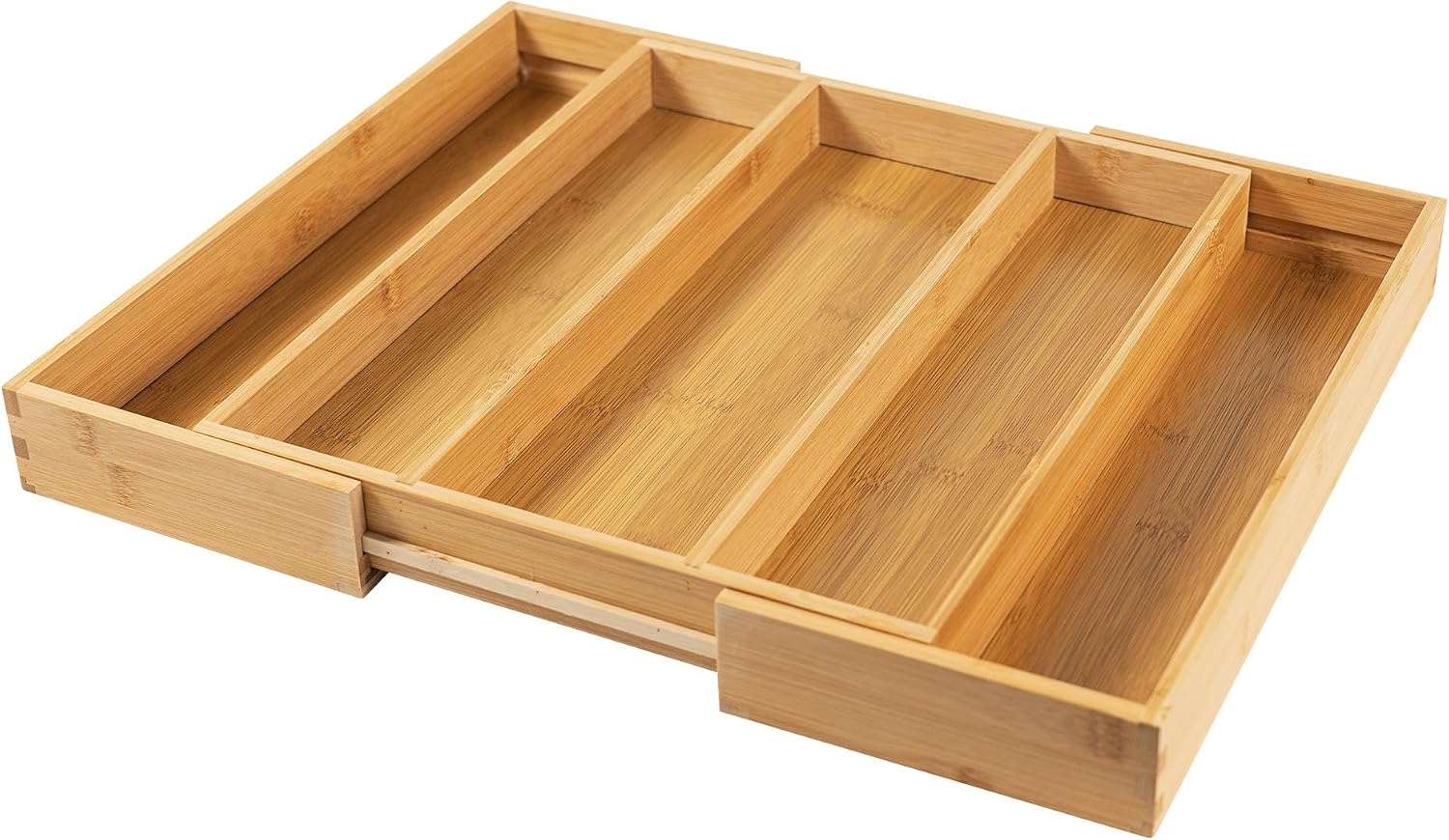 Utoplike Bamboo Expandable Kitchen Drawer Organizer Silverware Utensil Tray
