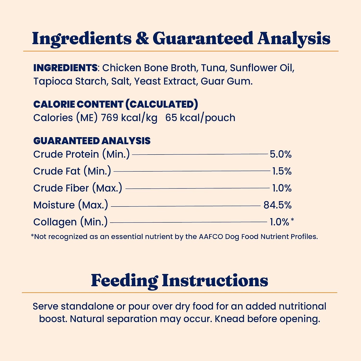 Solid Gold Bone Broth Cat Food Topper, Tuna, Lickable Pouches, 12ct