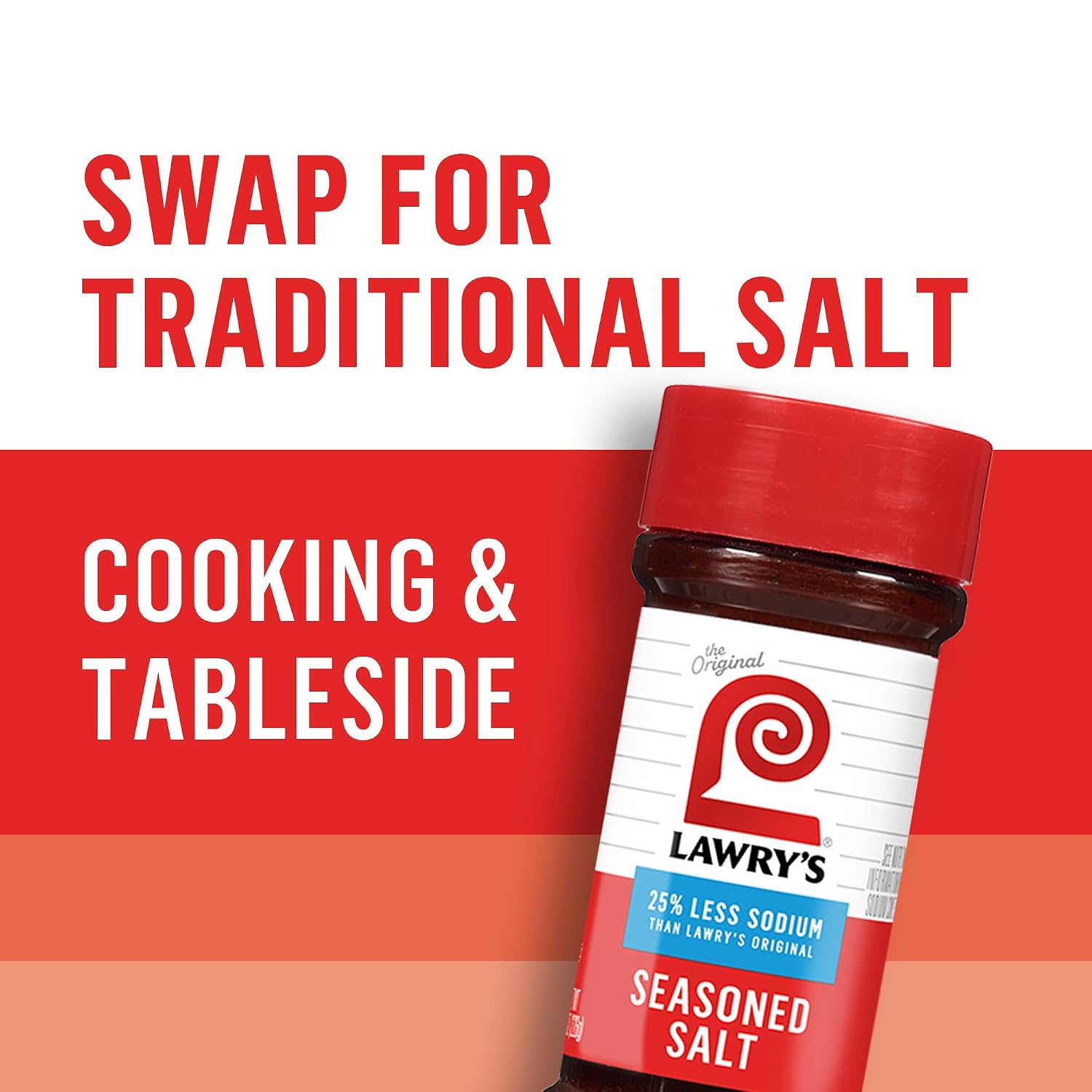 Lawry’s Seasoned Salt, 25% Less Sodium, No MSG Added, Kosher Certified, Staple, Versatile, All-Purpose Seasoning to Shake on Beef, Pork, or Poultry, 8 oz