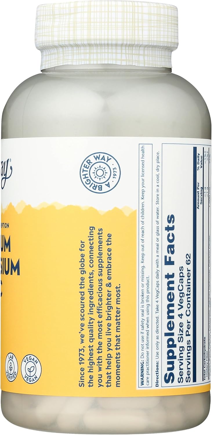 Solaray Calcium, Magnesium, Zinc Capsules, 250 Count