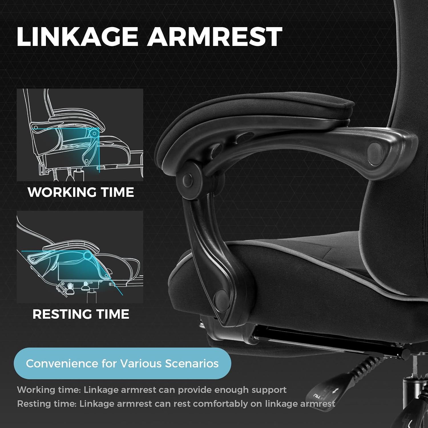 GTPLAYER Gaming Chair, Computer Chair with Footrest and Lumbar Support