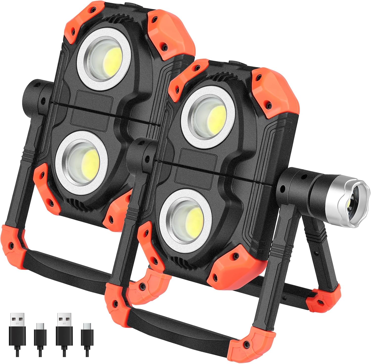 Sunzone LED Work Light, Rechargeable Work Lights with Magnetic Base, 2 Pack