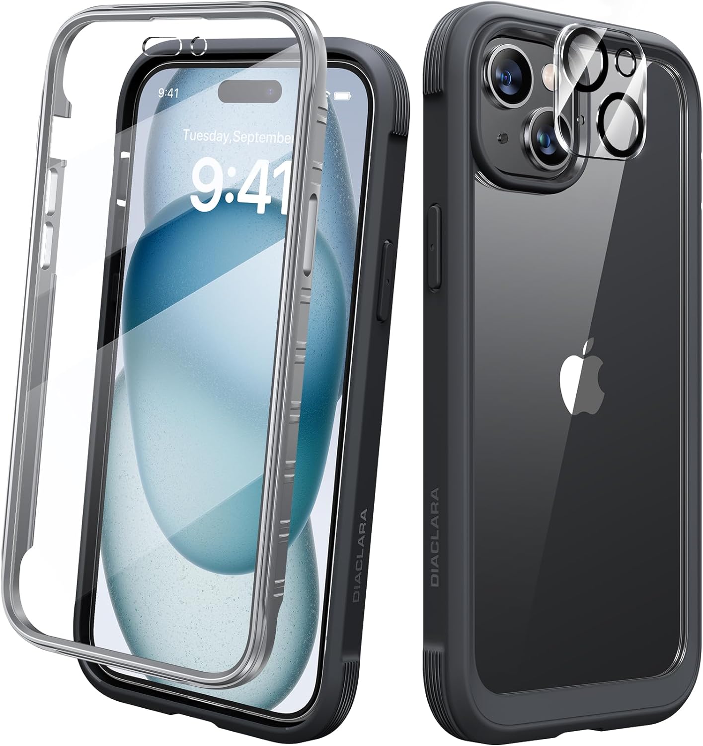 Diaclara Designed for iPhone 12 Mini Case, Full Body Rugged with Built-in Touch Sensitive Anti-Scratch Screen Protector