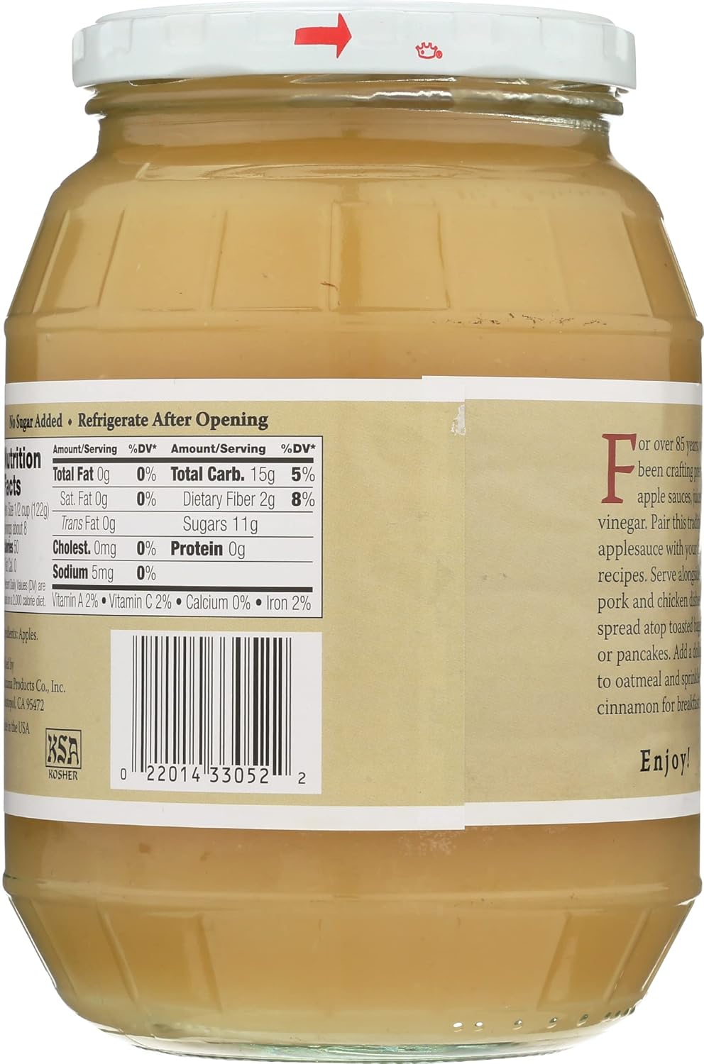 North Coast Old Fashioned Applesauce, 33 Oz