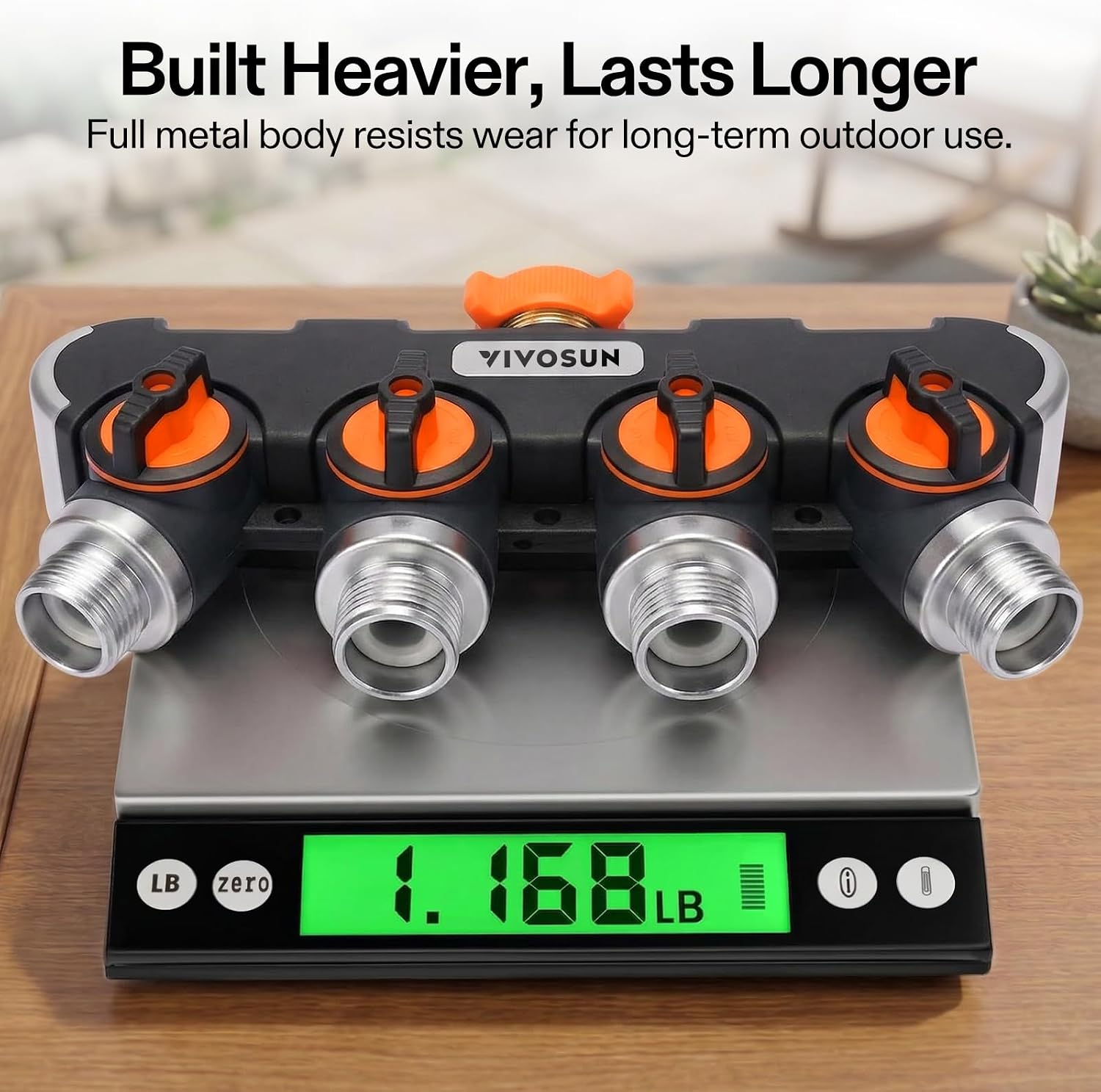 VIVOSUN Garden Hose Splitter 4 Way, Heavy Duty Water Hose Connector 3/4", Water Hose Manifold