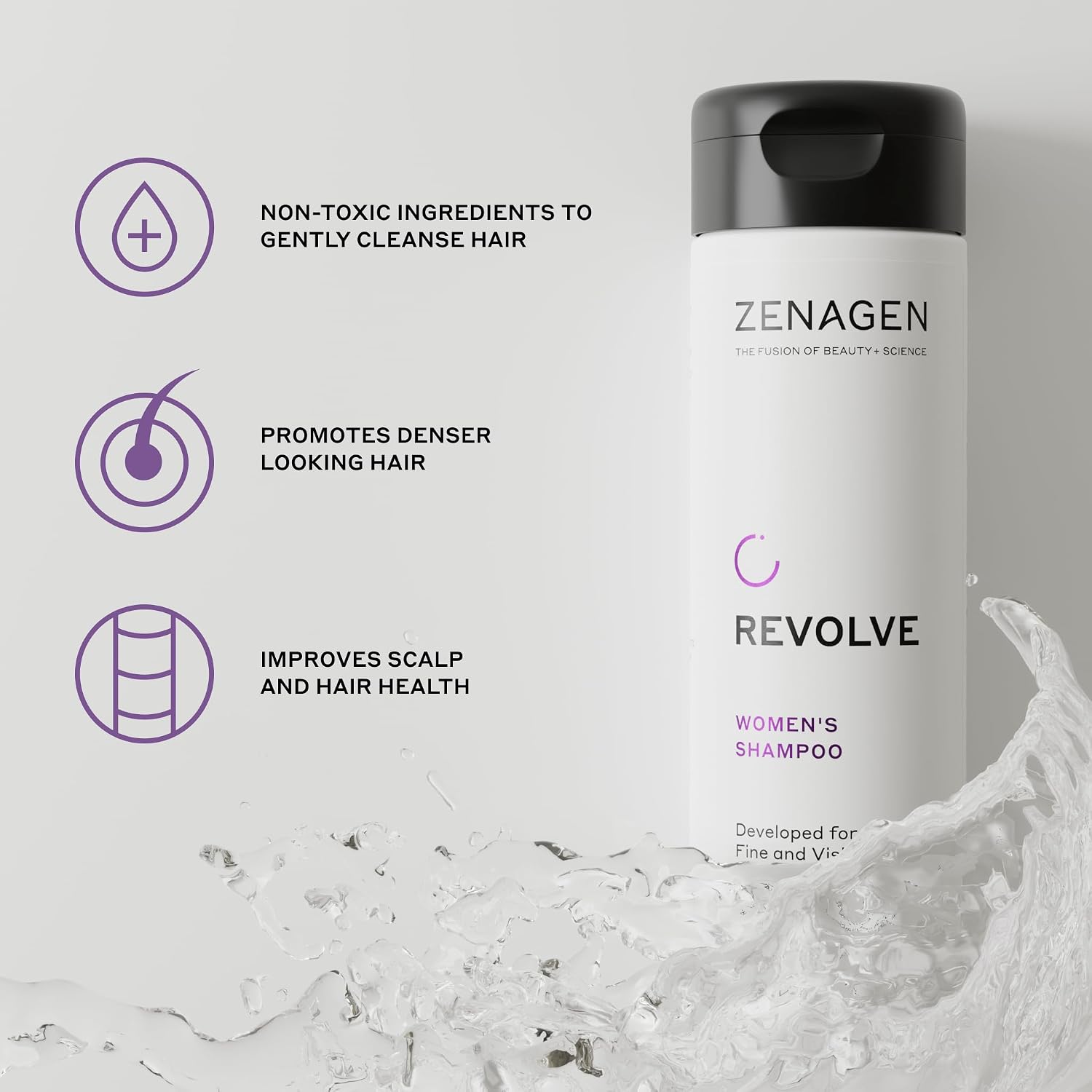 Zenagen Revolve Women's Thickening Shampoo | 5 Minute Hair Treatment