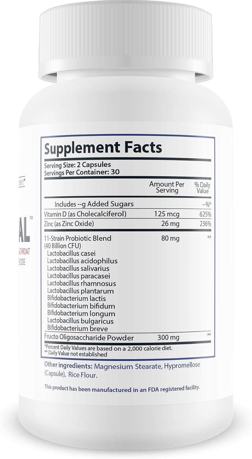 Pro Nasal - Our Best Sinus Support Supplement - Ear Nose Throat Probiotics - Sinus Probiotic for Natural Sinus Support - Oral Probiotics for Mouth