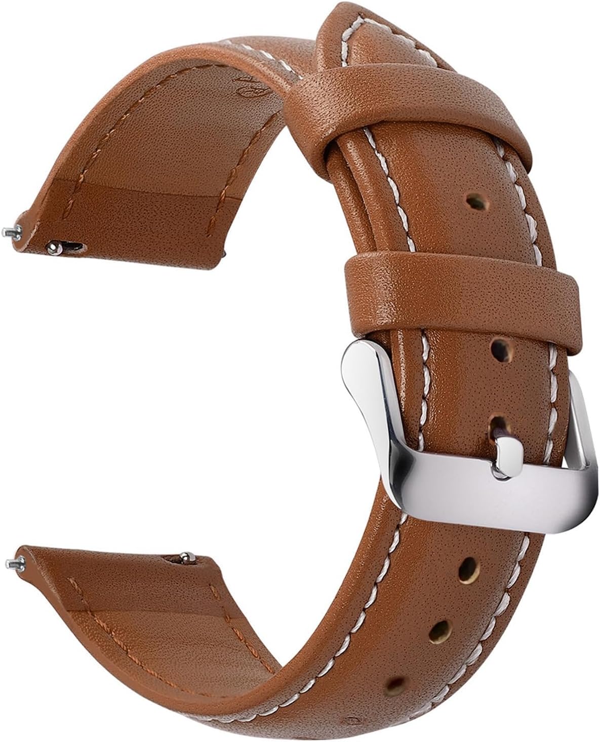 Fullmosa 22mm Quick Release Leather Watch Band for Garmin Samsung Galaxy | Strap for Garmin Vivoactive 4 45mm,Garmin Venu 4(45mm)/Venu 3/Venu 2,Samsung Galaxy Women Men, Red&Silver Buckle