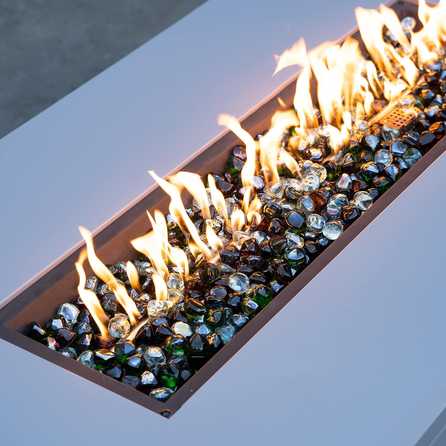 Mr. Fireglass 10 Pounds 1 Inch Diamond Fire Glass, High Luster Crystal Ice | Reflective Fire Pit Glass Rocks,10 lbs, For Propane & Natural Gas Fire Pits Table Fireplace & Lanscape