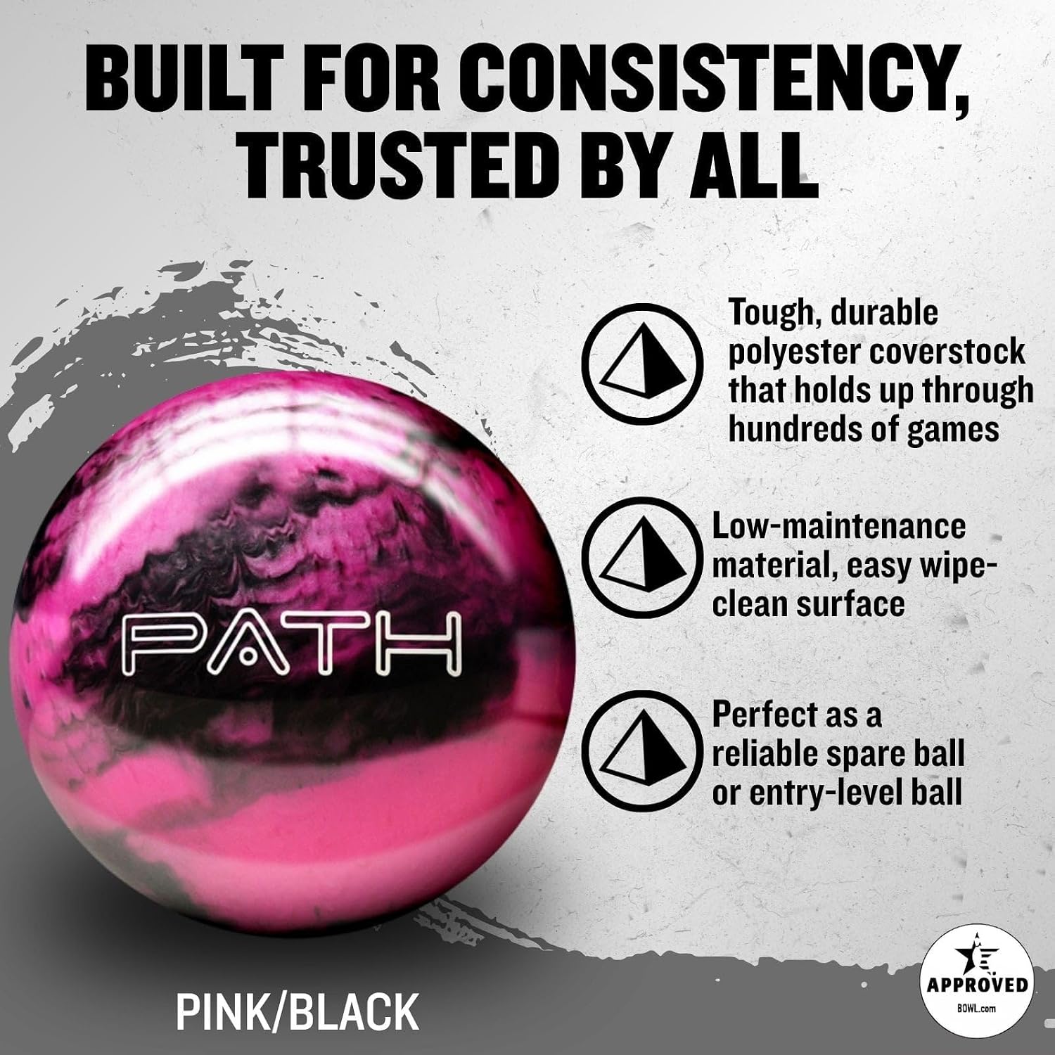 Pyramid Path Polyester Bowling Ball | Customizable with Basic Drilling Options - Great for Spare Shooting, League, Recreational, Straight Bowlers