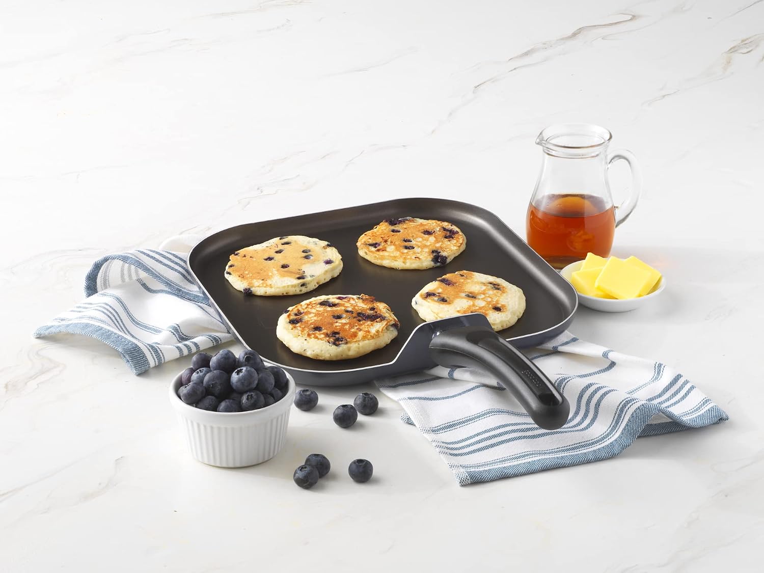 GoodCook 11-Inch Square Griddle Pan, Nonstick Aluminum Frying Pan, Even Heating, Ergonomic Handle, Perfect for Eggs, Bacon, and Breakfast