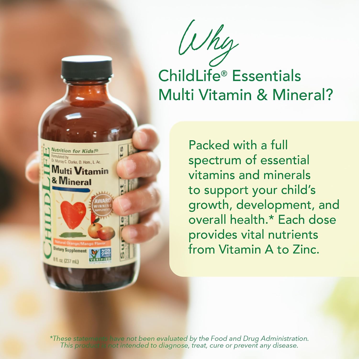 CHILDLIFE ESSENTIALS Kids Multivitamin & Mineral, Mango, 8 Fl Oz (2 Pack) | Vitamins for Kids, Liquid Multivitamin Supplement, Toddler & Baby Wellness, Natural, & Mineral
