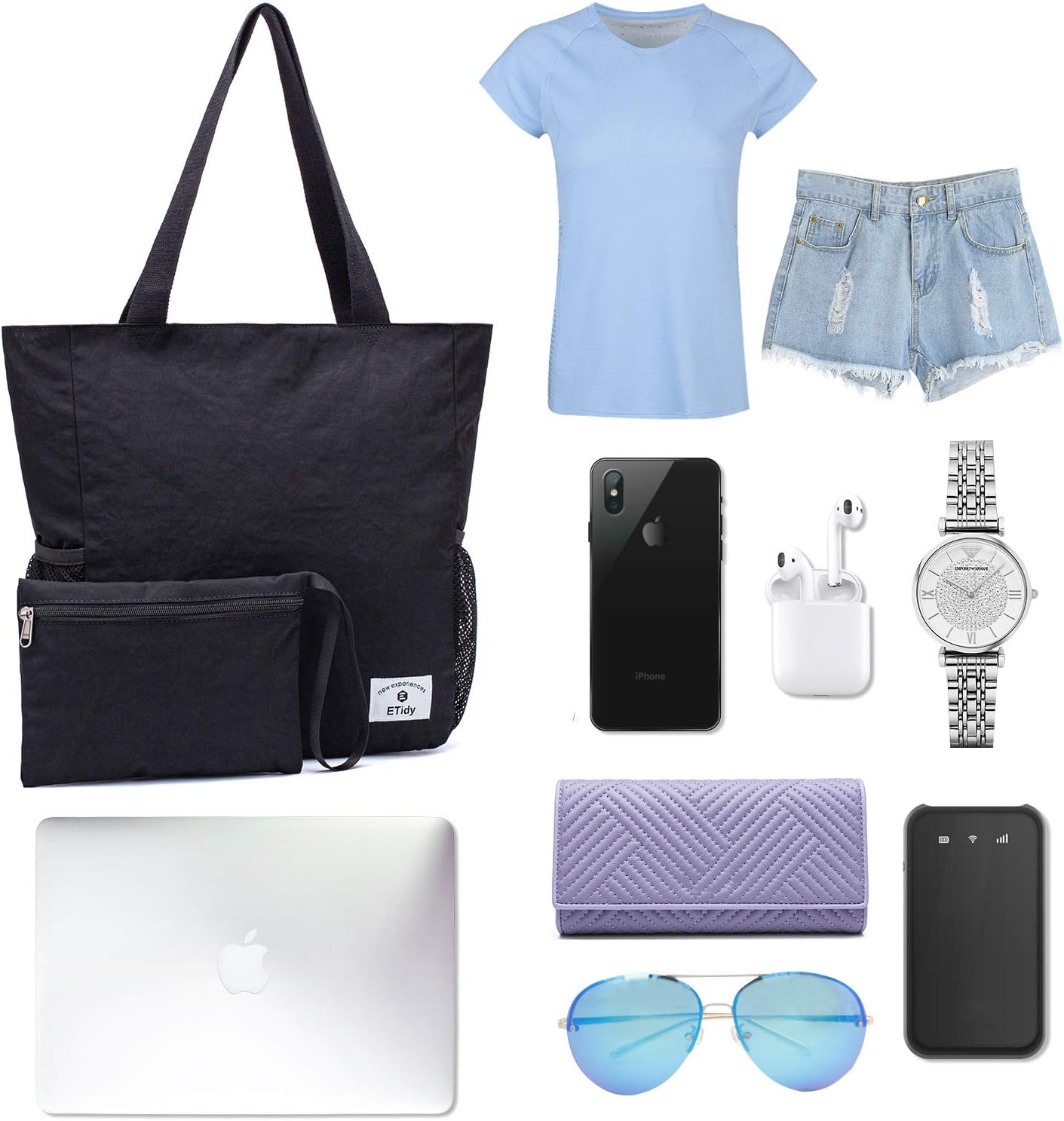 ETidy Large Capacity Foldable Tote Bag With Zipper
