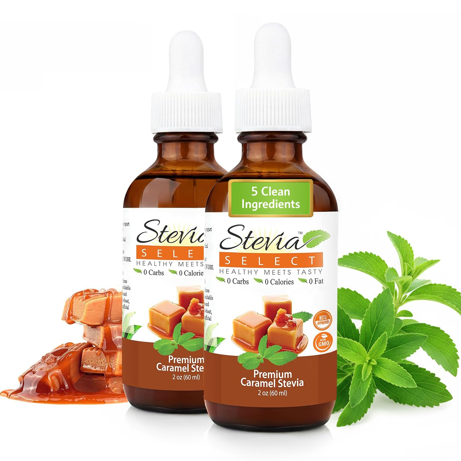 Stevia Select Hazelnut Flavored Liquid Stevia – Zero Calorie Coffee, Tea, Drink & Baking Sweetener, All-Natural, No Erythritol, Keto-Friendly Sugar Alternative, 300 Servings – 2 Oz (1 Pack)
