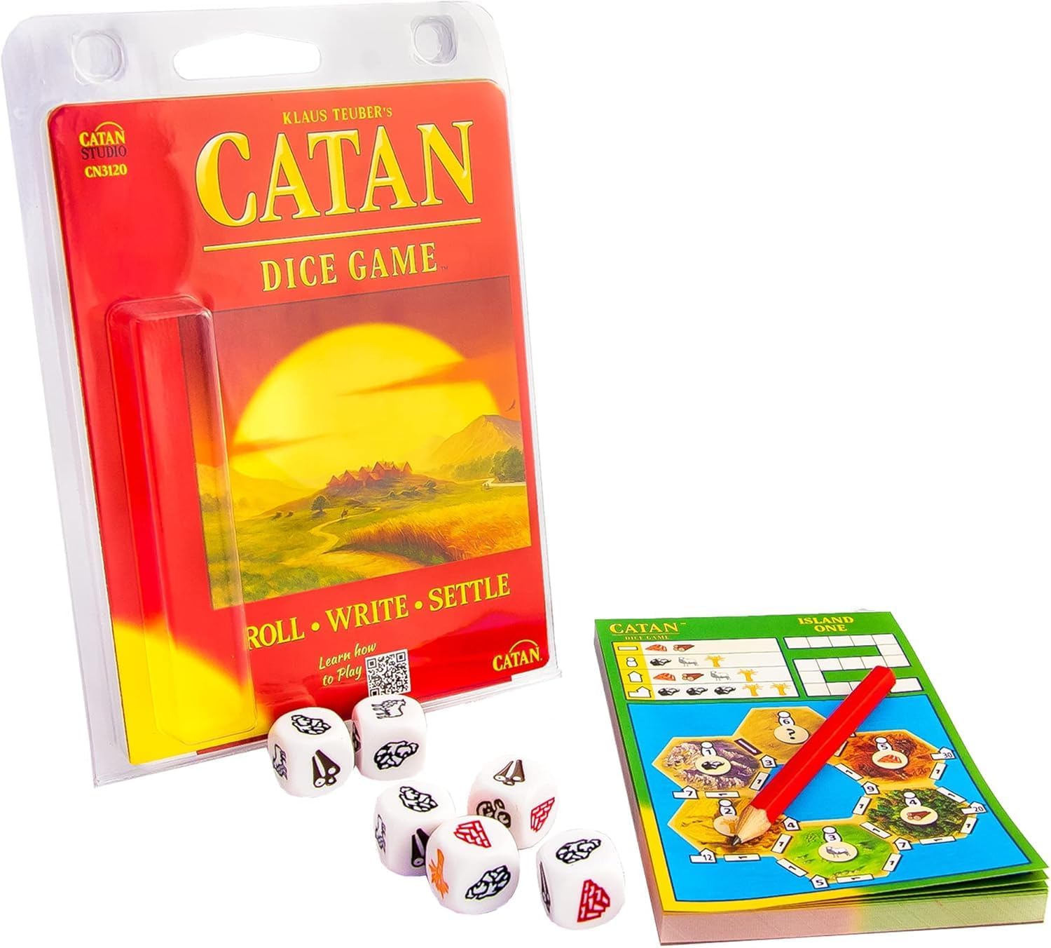 CATAN Dice Game - Portable Fun for On-the-Go Adventures! Strategy Game, Family Game for Kids and Adults, Ages 7+, 1-4 Players, 15-30 Minute Playtime