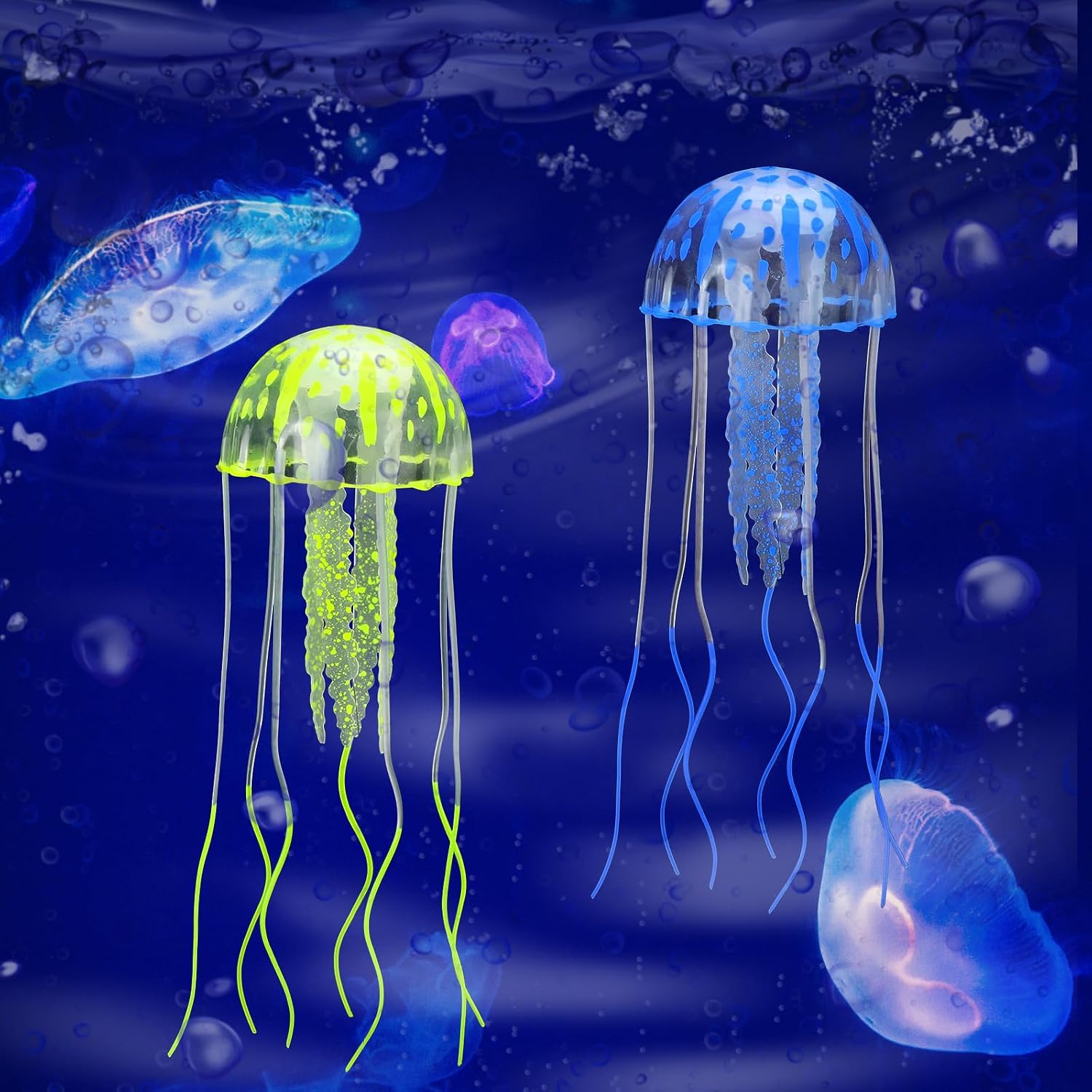 Weewooday 7 Pcs Artificial Fish Glowing Effect,Modern Color