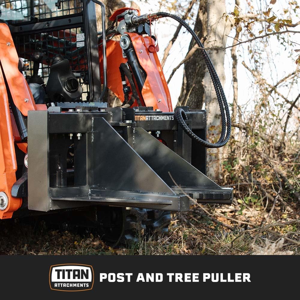 Titan Attachments Post and Tree Puller Attachment, Universal SSQA Accessory, 3, 000 PSI Hydraulic Cylinder