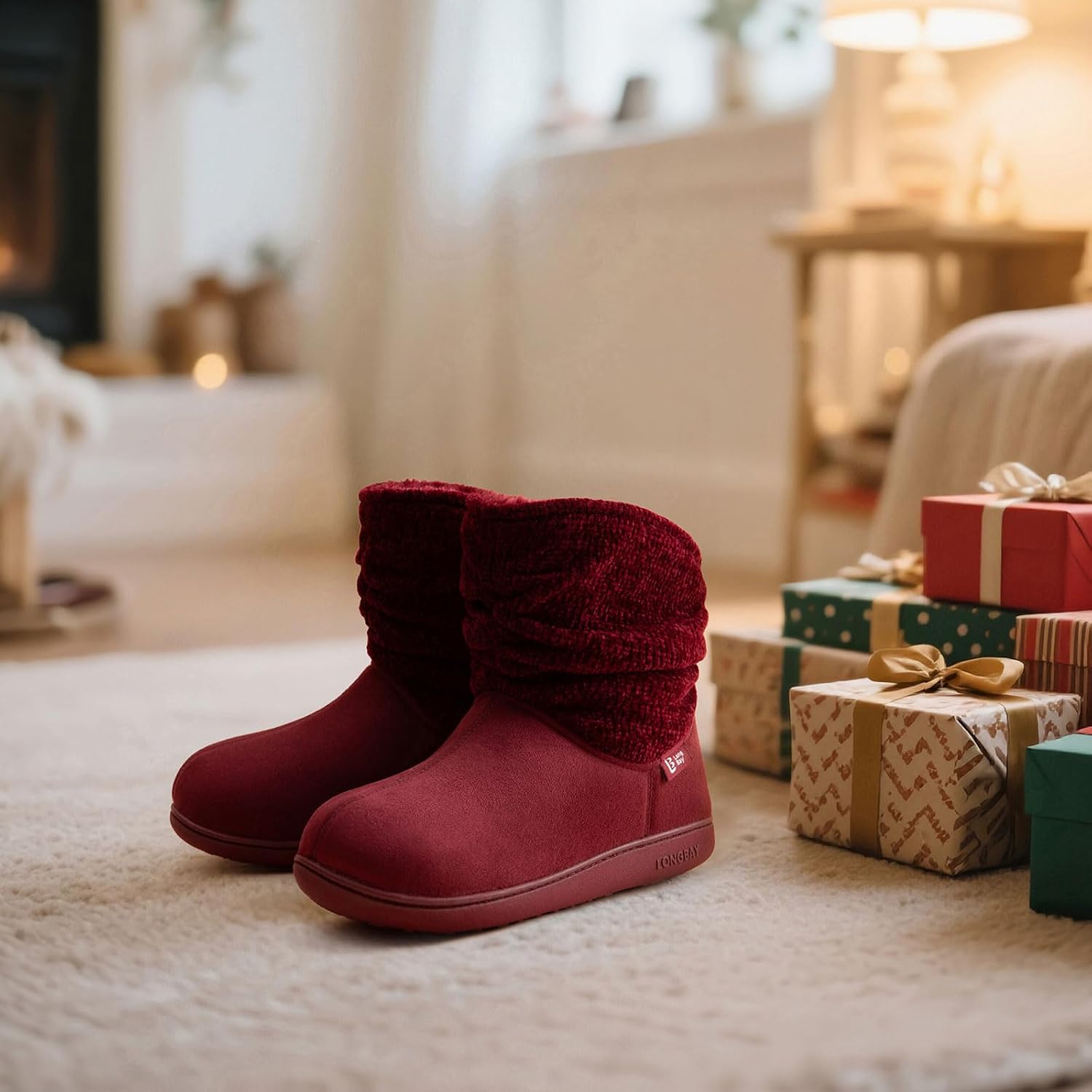 LongBay Slippers Boots for Women Warm Winter Fuzzy Bootie House Shoes Gifts
