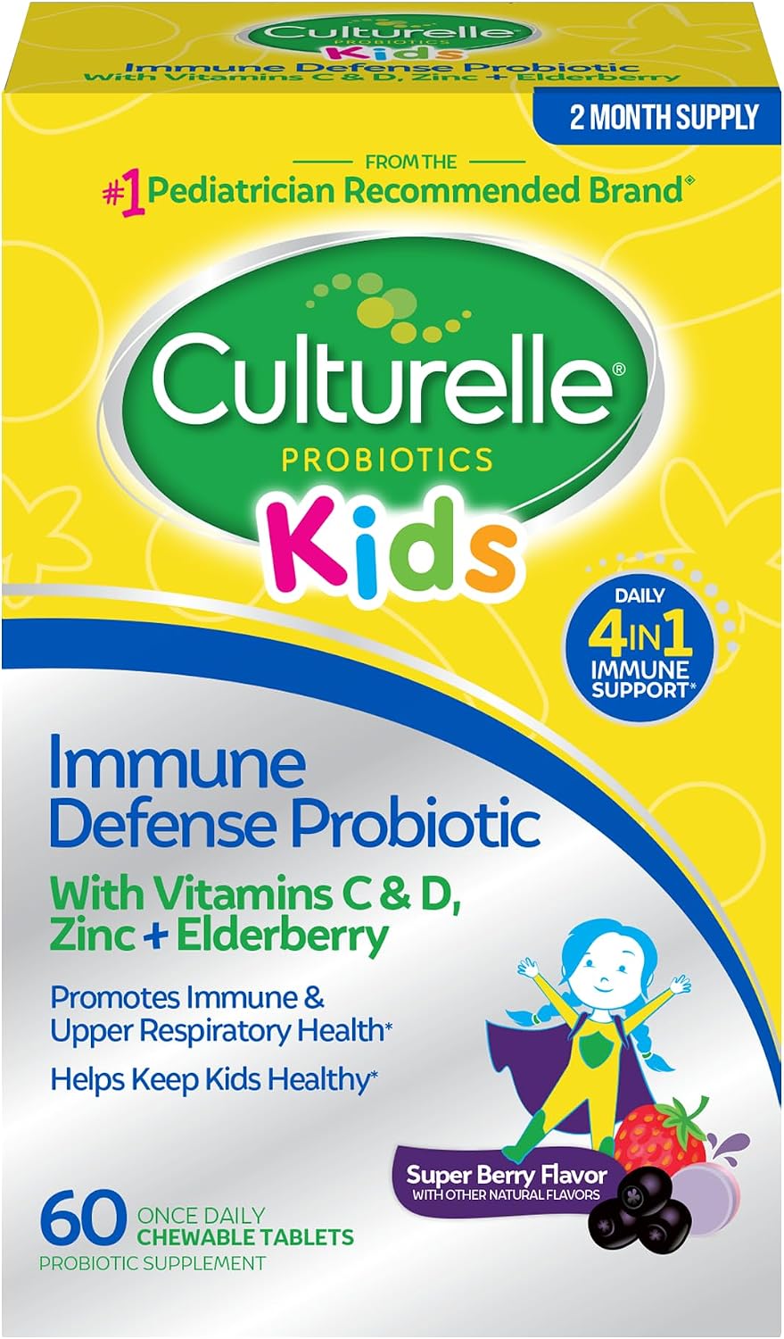Culturelle Kids Daily Immune Defense Probiotic Chewables, Ages 3+, 30 Count