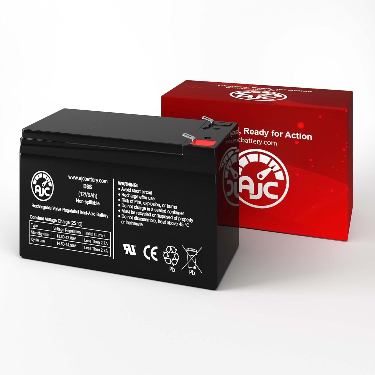 AJC Battery Compatible with Razor MX350 Dirt Rocket 12V 8Ah Electric Scooter Battery