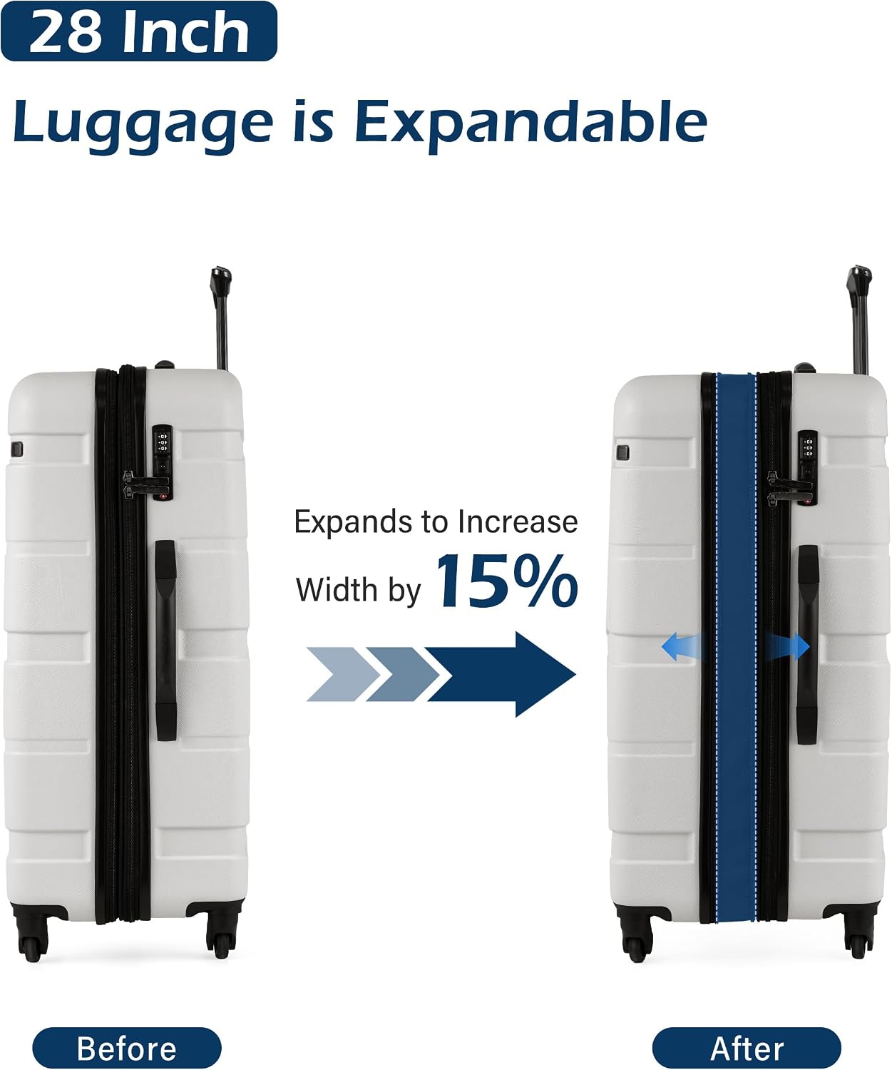 Coolife Medium Checked Luggage Hardside Suitcase with Spinner Wheels, 24in | Lightweight ABS+PC, Rolling Travel Suitcase with TSA Lock, Spinner Wheels, Durable Zipper, Charcoal