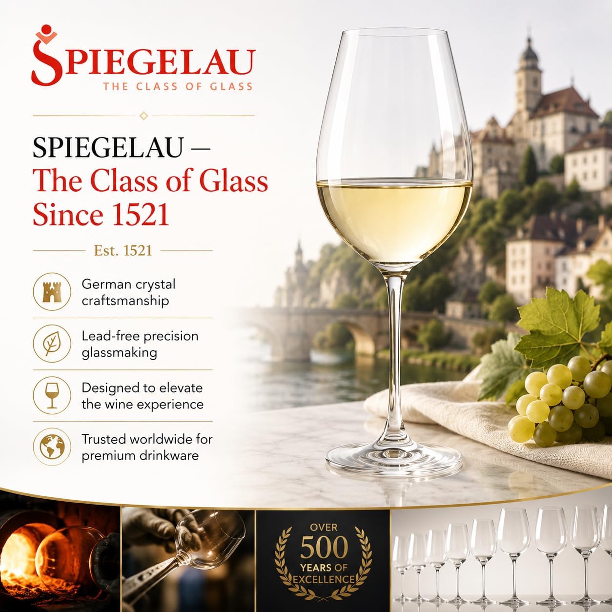Spiegelau Salute Stemmed Red Wine Glasses, Lead-Free Crystal Wine Glasses for Pinot Noir, Cabernet, Wedding, Anniversary, Housewarming, Birthday Gifts, Elegant Glassware, Home Bar, 19.4 oz, Set of 4