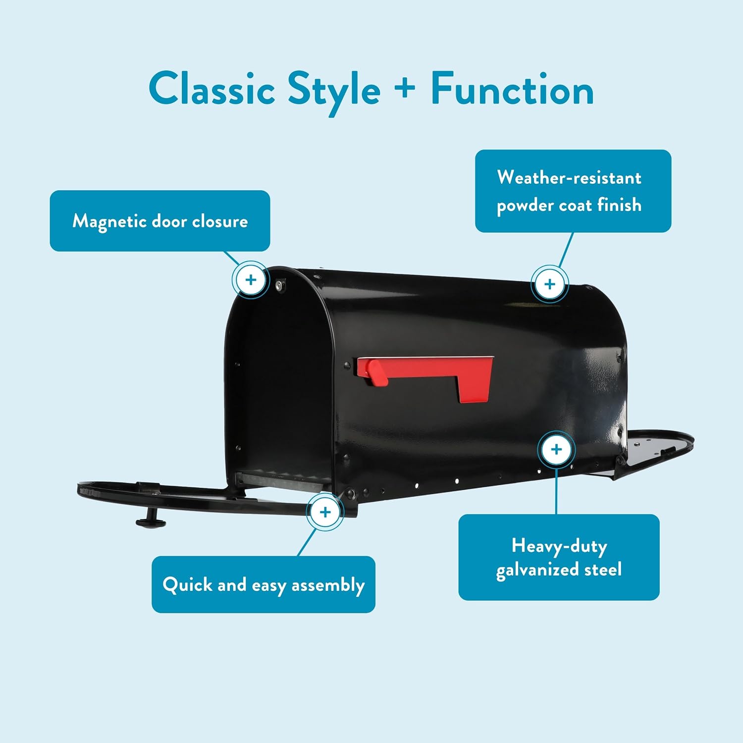 Gibraltar Mailboxes OM160BEC Outback Double Door, Large Capacity Mailbox, Black