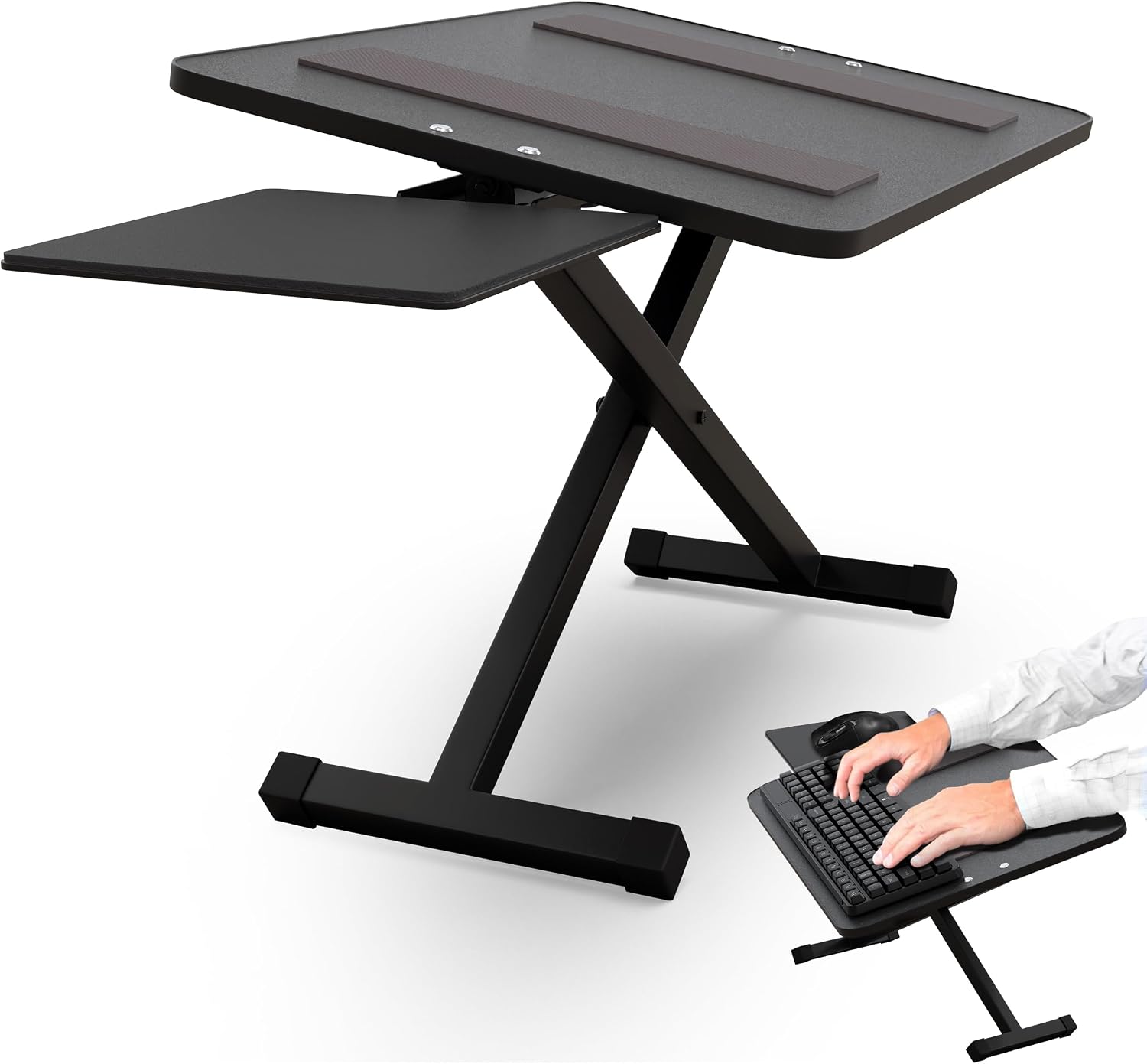 Uncaged Ergonomics KT3 Computer Keyboard Stand & Riser for Desk, Adjustable Raised Wrist Friendly Keyboard Stand Tray & Mouse Stand Lift Negative TIlt