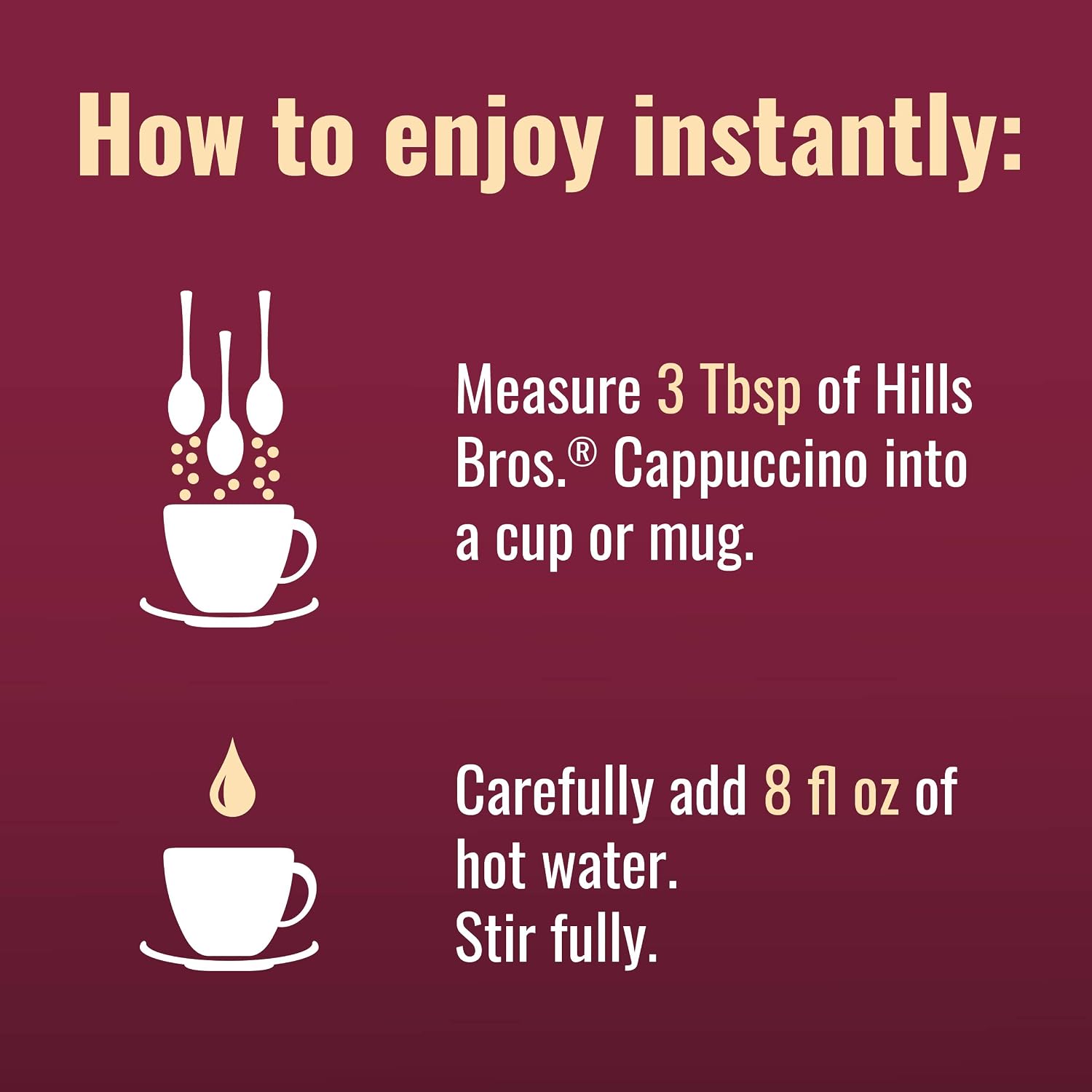 Hills Bros. Cappuccino Mix – Rich, Frothy Coffeehouse-Tasting Instant Drink Mix – Quick and Easy Preparation – Perfect for Hot & Iced Drinks & Creaming Coffee – Double Mocha, 1 Pack of 16oz