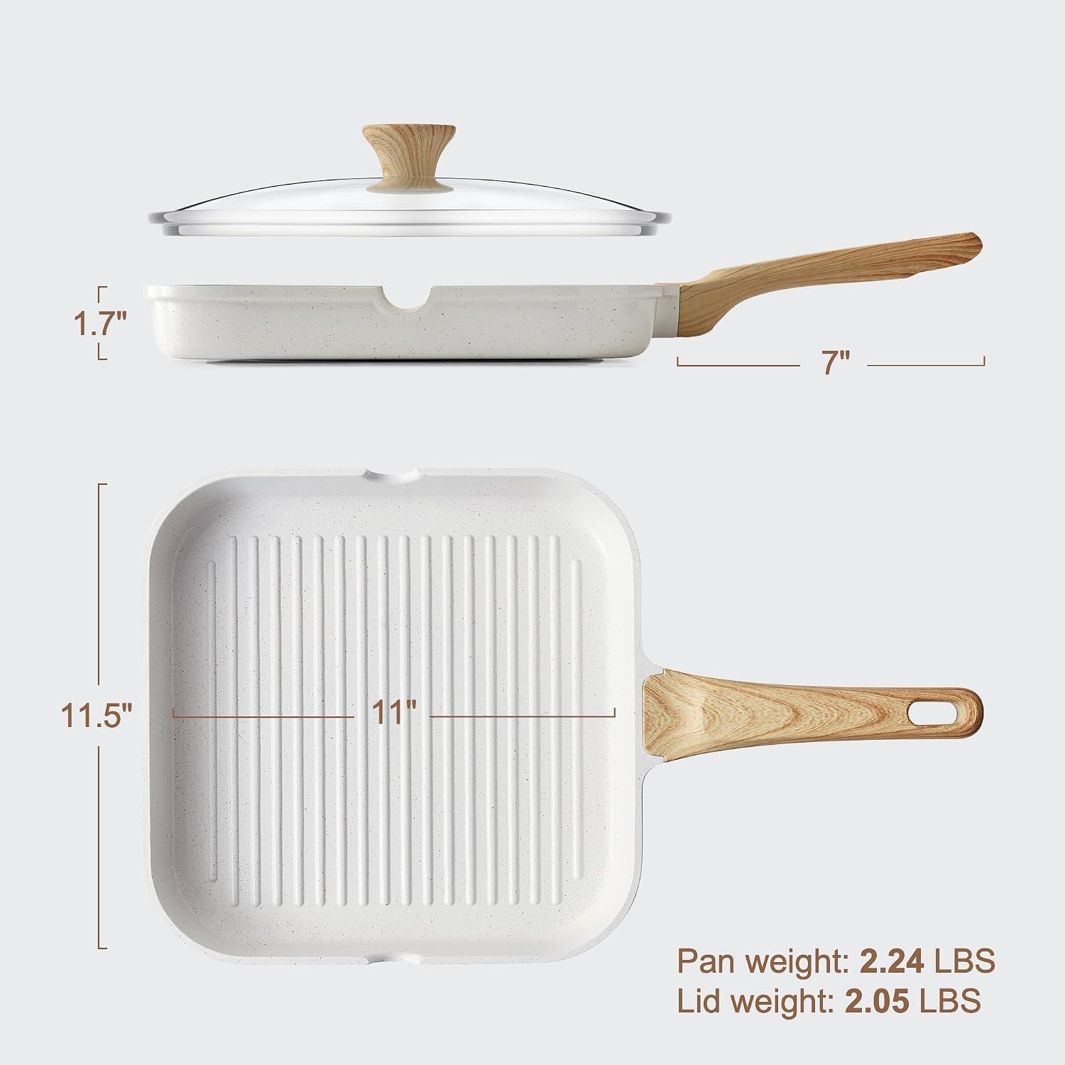 SENSARTE Nonstick Griddle Grill Pan, Pro-Grid Reversible Grill & Griddle Pan, Two Burner Cast Aluminum