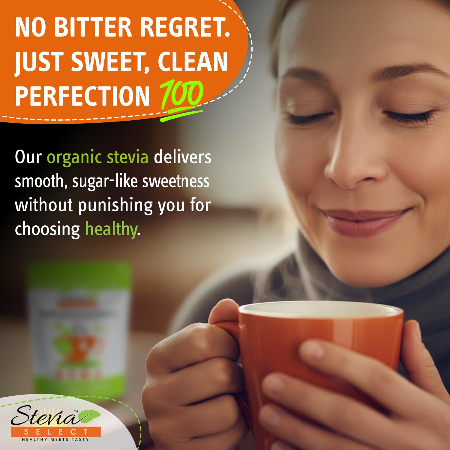 Stevia Select Organic Stevia Powder 1.25oz - Sugar Free Plant Based Pure Stevia Sweetener Stevia Extract Keto Sugar Substitute No Additives Zero Calorie