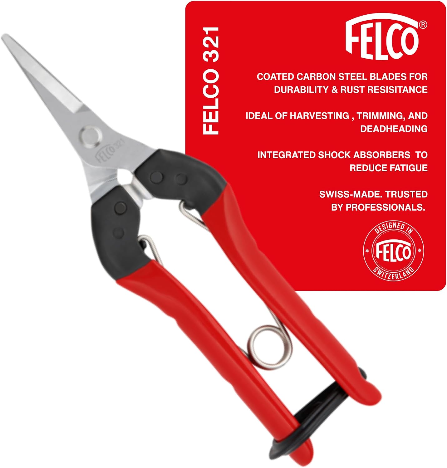 Felco F310 Pruning Snips – 7.3" Lightweight Garden Clippers for Fine Trimming & Harvesting | Pruning Shears for Gardening | Garden Snips and Pruners with Forged Aluminum Handles, Precision Tip