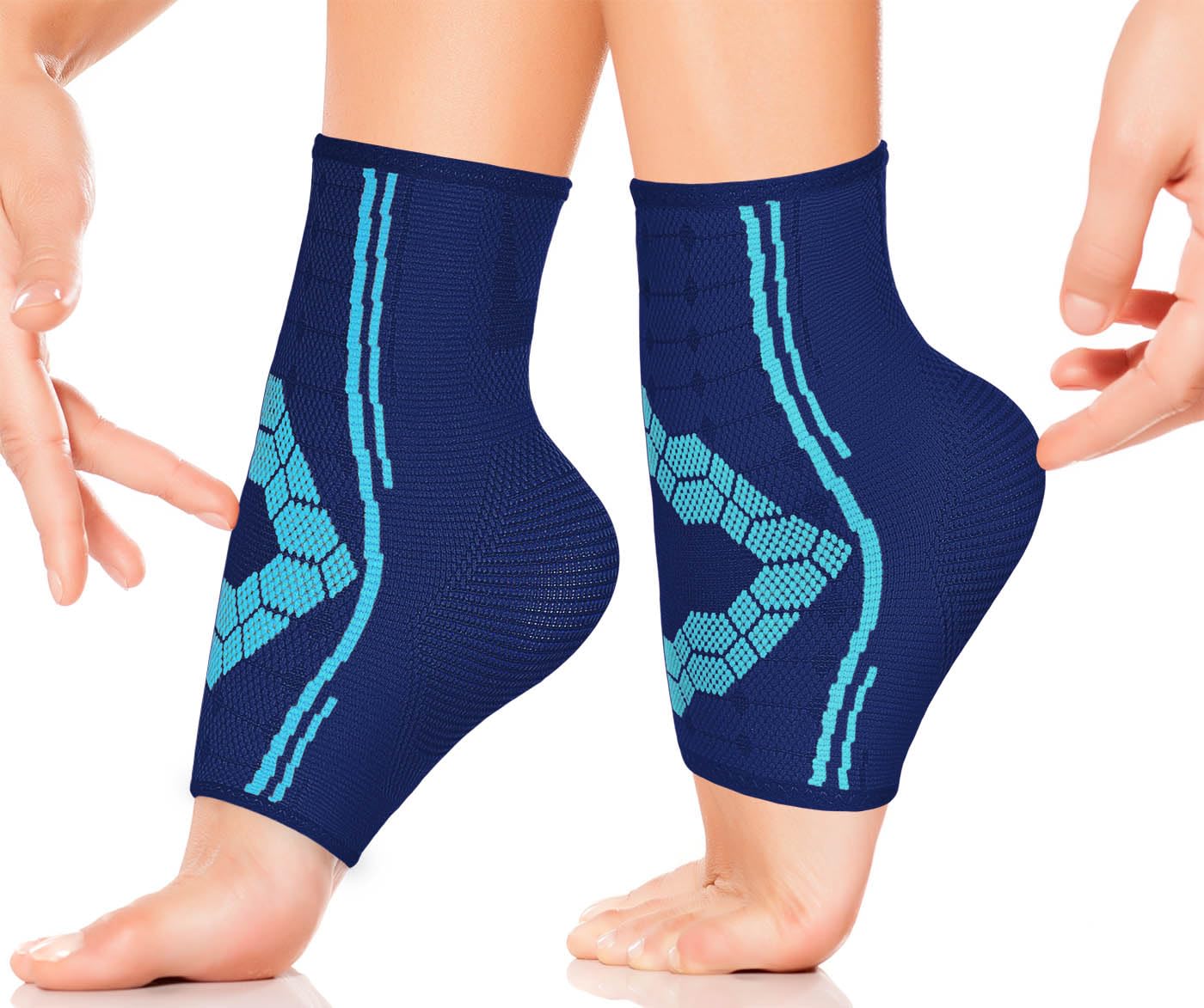 Sparthos Ankle Brace for Women & Men, Foot Compression Sleeve - Black-M | Plantar Fasciitis Socks, Arch Support, Ankle Wrap for Sprained Ankle, Achilles Tendonitis, Heel Pain & Swelling Relief, Pair