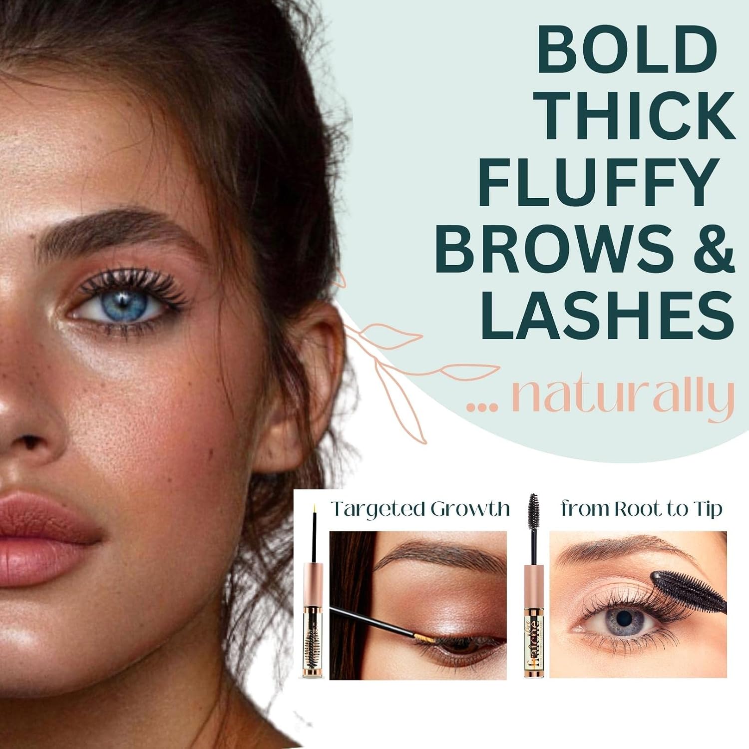 Organic Castor Oil Eyelash Growth Serum, Eyebrow Lash Serum for Hair Growth
