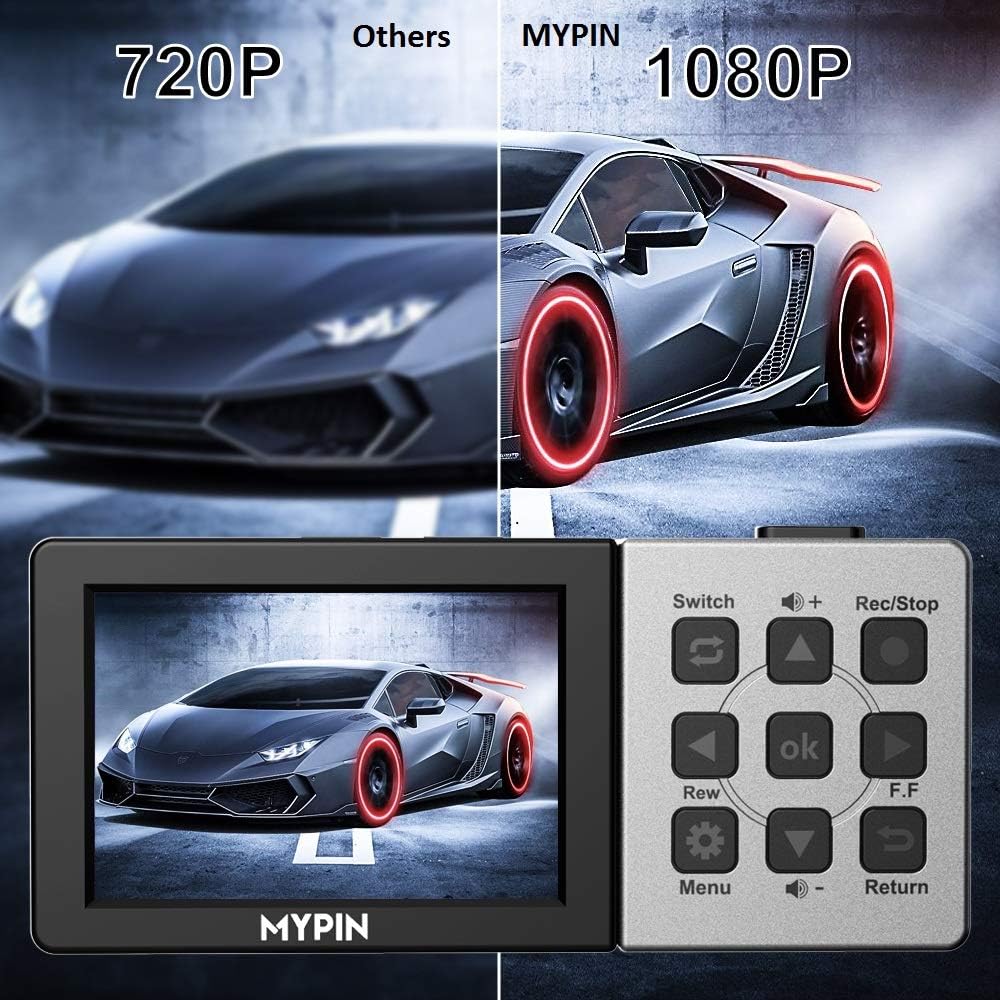1080P@60fps Capture Card with 3.5 Inch LCD and Remote Control, HDMI Video Recorder for PS4, Xbox One, LiveTV, DVR