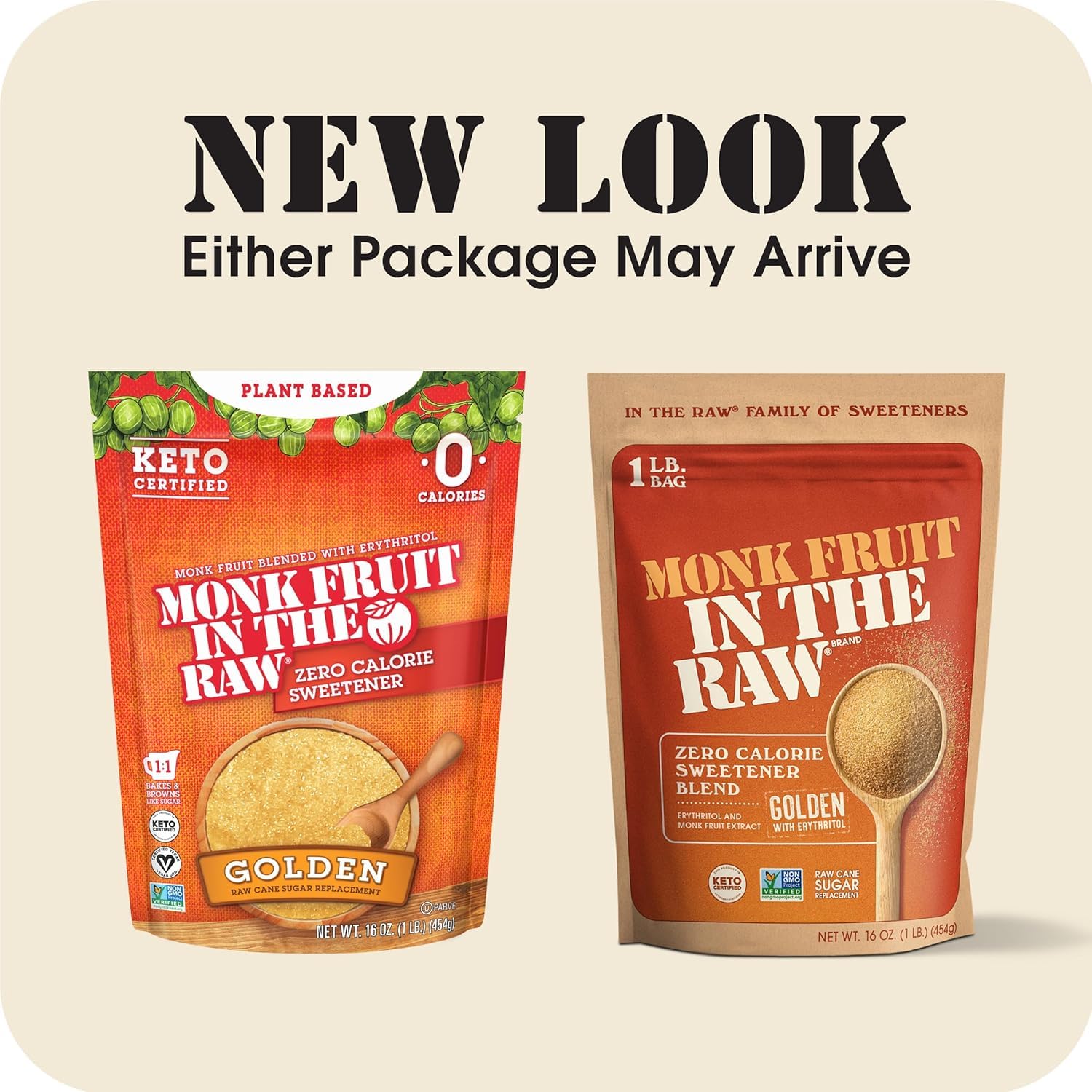 Monk Fruit In The Raw, Sweetener Bag, 1 LB