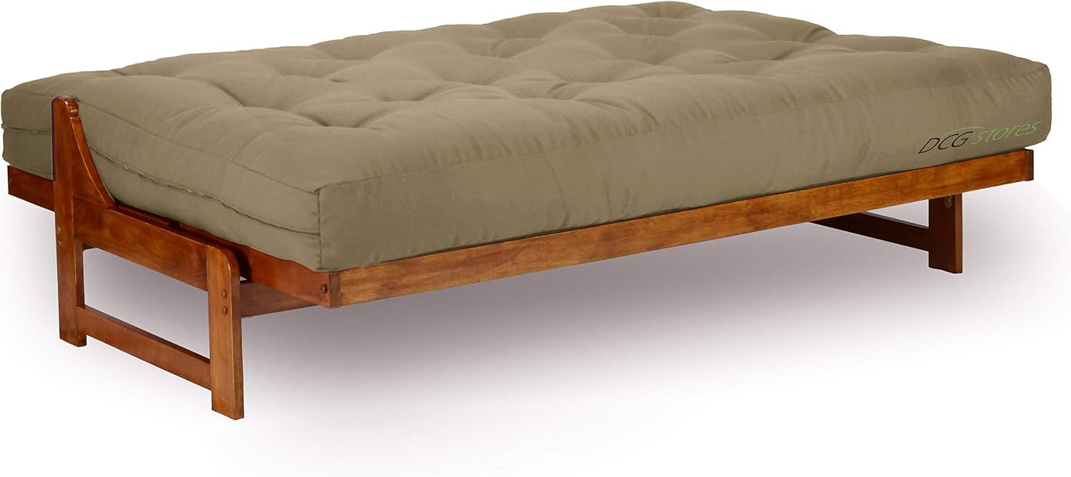 Nirvana Futons Extra Thick Premium 10-Inch Twin XL Futon Mattress, Khaki Twill - Made in USA