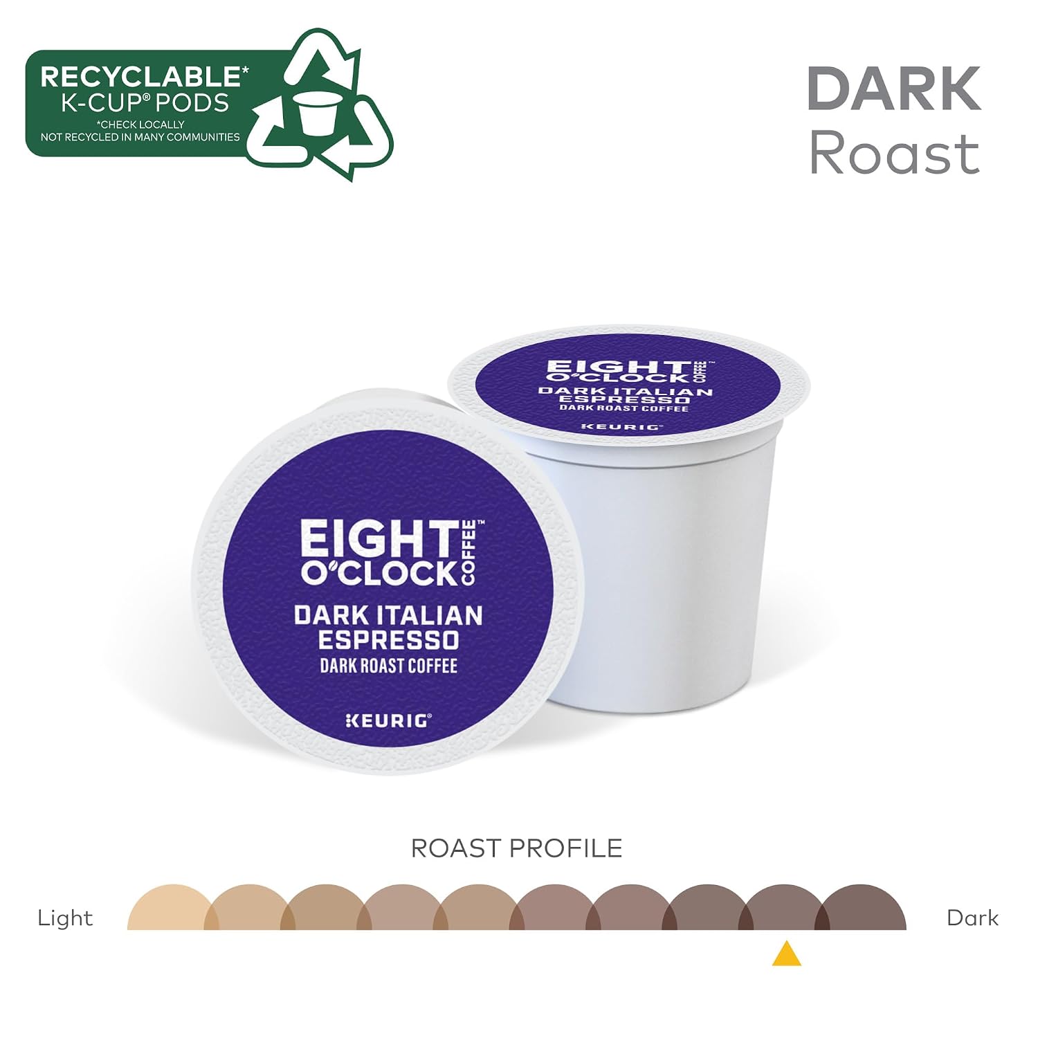 Eight O'Clock Coffee The Original, Single-Serve Keurig K-Cup Pods, Medium Roast Coffee Pods, 72 Count