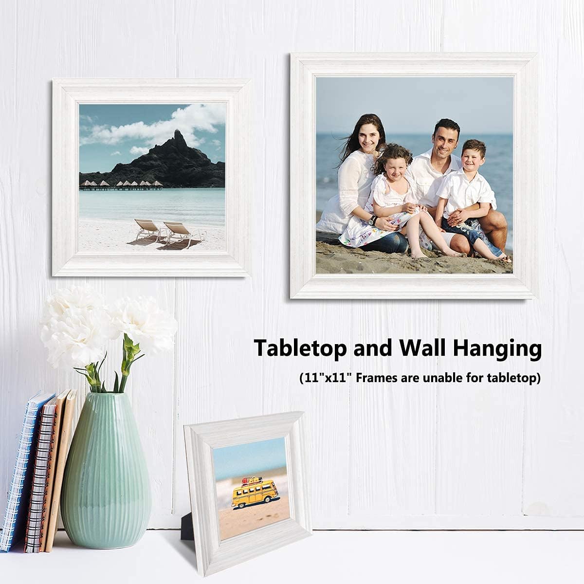 LaVie Home 8x8 Picture Frames (1 Pack, Gold) Square Photo Frame Set with High Definition Glass for Wall Mount & Table Top Display