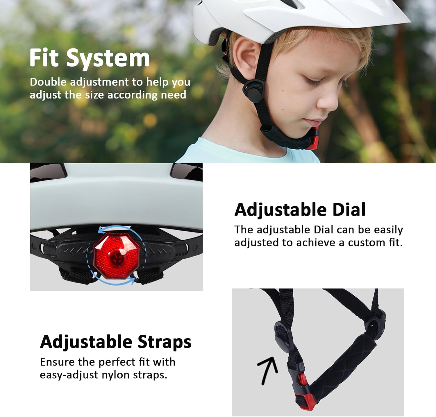 Kids Bike Helmet, Toddler Youth Helmet for Boys Girls, Ages 3-5, 5-8, 8-14