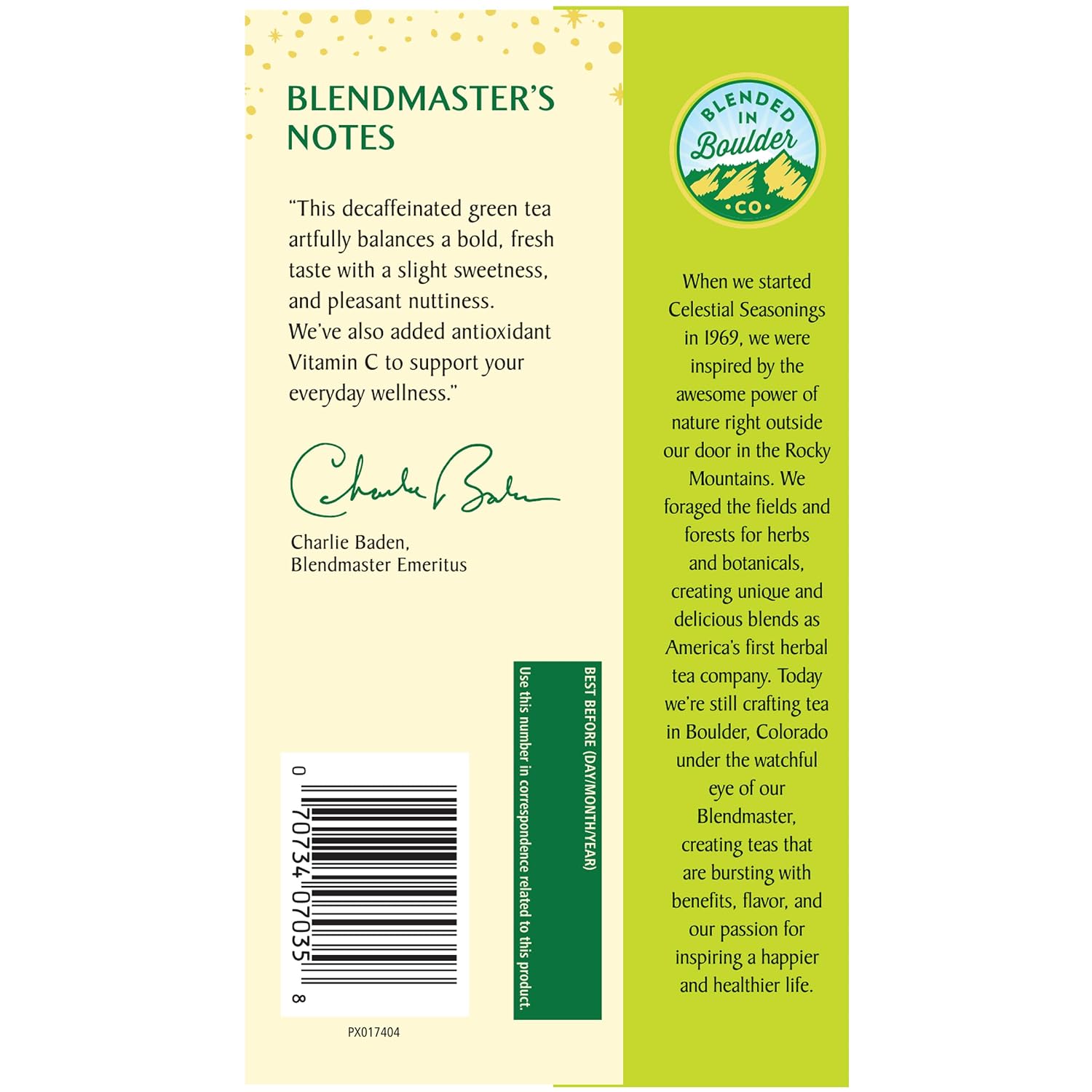 Celestial Seasonings Authentic Green Tea 40 Count