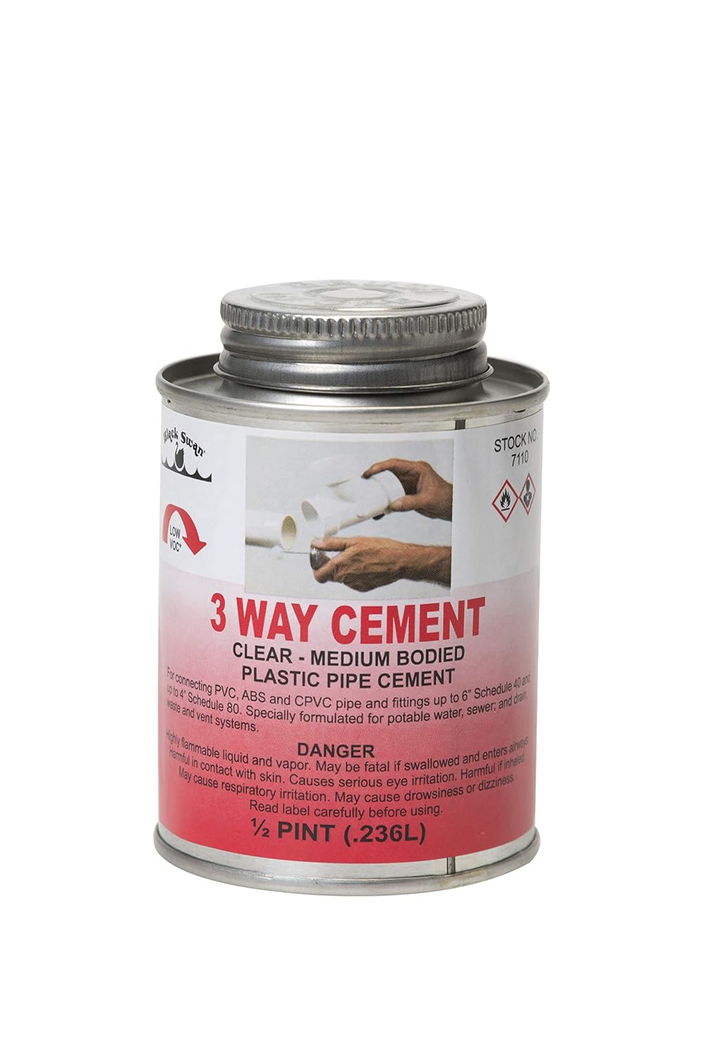 07110 All Purpose Cement - 8oz, Clear, Medium Bodied, Medium to Fast Set, High Strength Solvent Cement for PVC, CPVC, ABS Pipe & Fittings