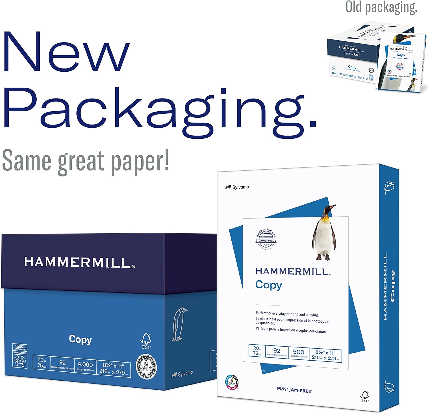 Hammermill Printer Paper, 20 lb Copy Paper, 8.5 x 11 - 10 Ream (5,000 Sheets) - 92 Bright, Made in the USA