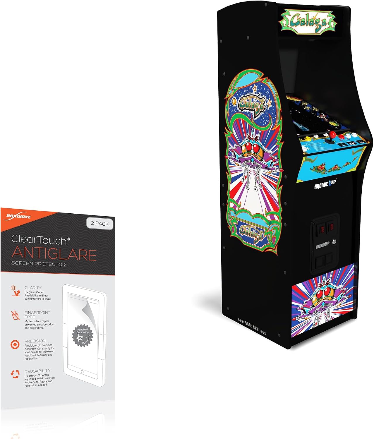 BoxWave Screen Protector Compatible with Arcade1Up Galaga Deluxe - ClearTouch Anti-Glare (2-Pack), Anti-Fingerprint Matte Film Skin